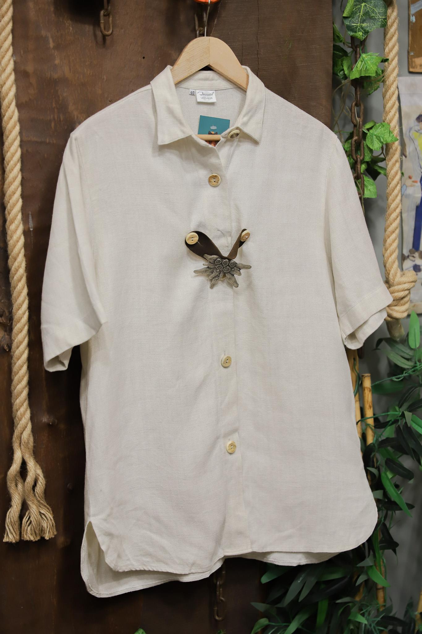 90s Austrian Bavyera Keten Gömlek