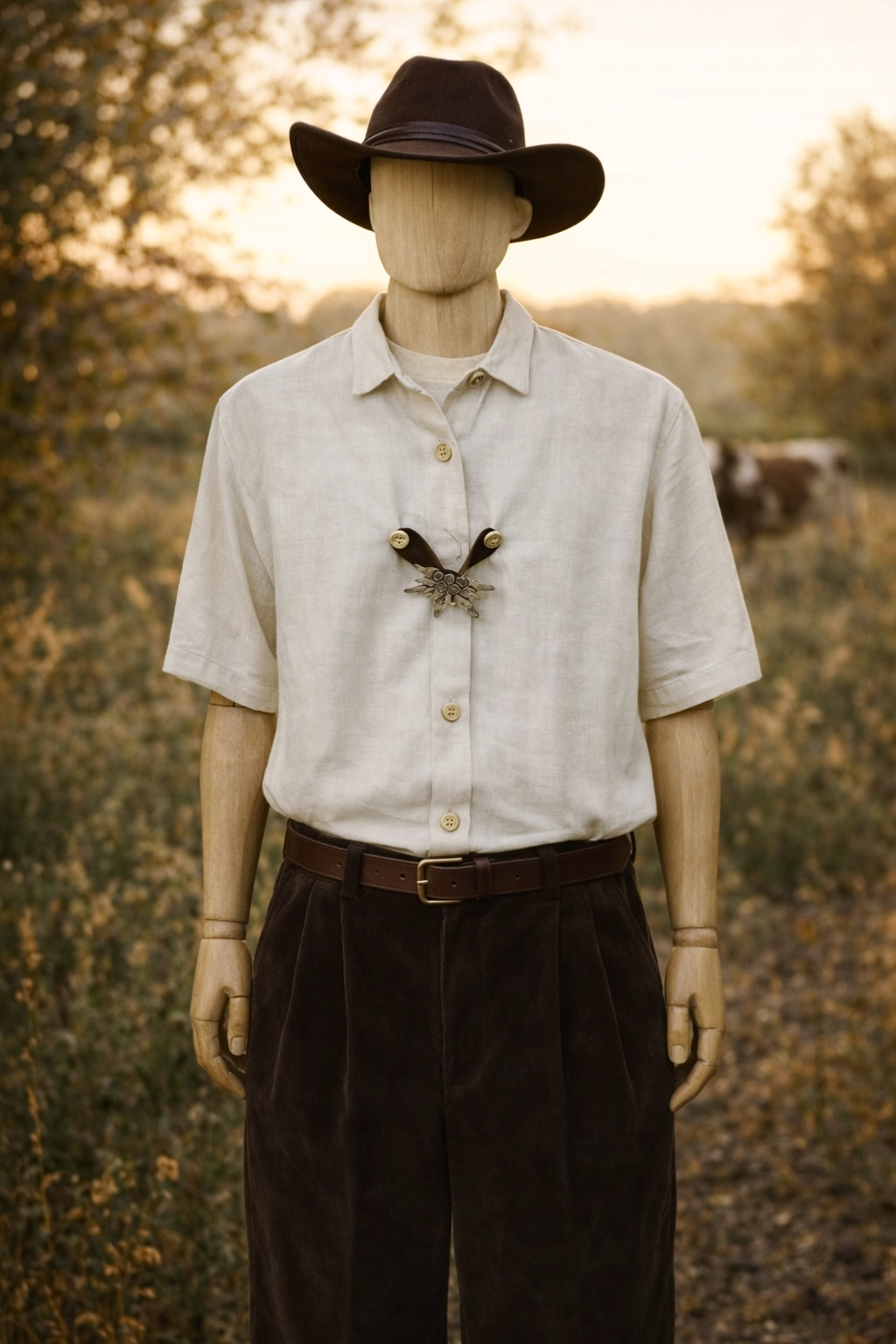 90s Austrian Bavyera Keten Gömlek