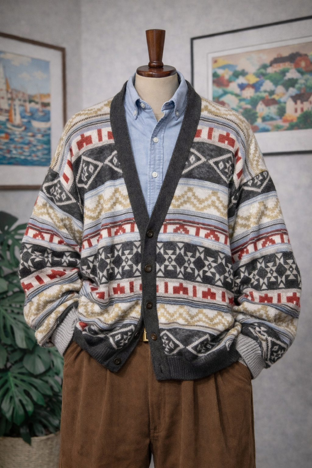 90s Aztec Etnik Hırka