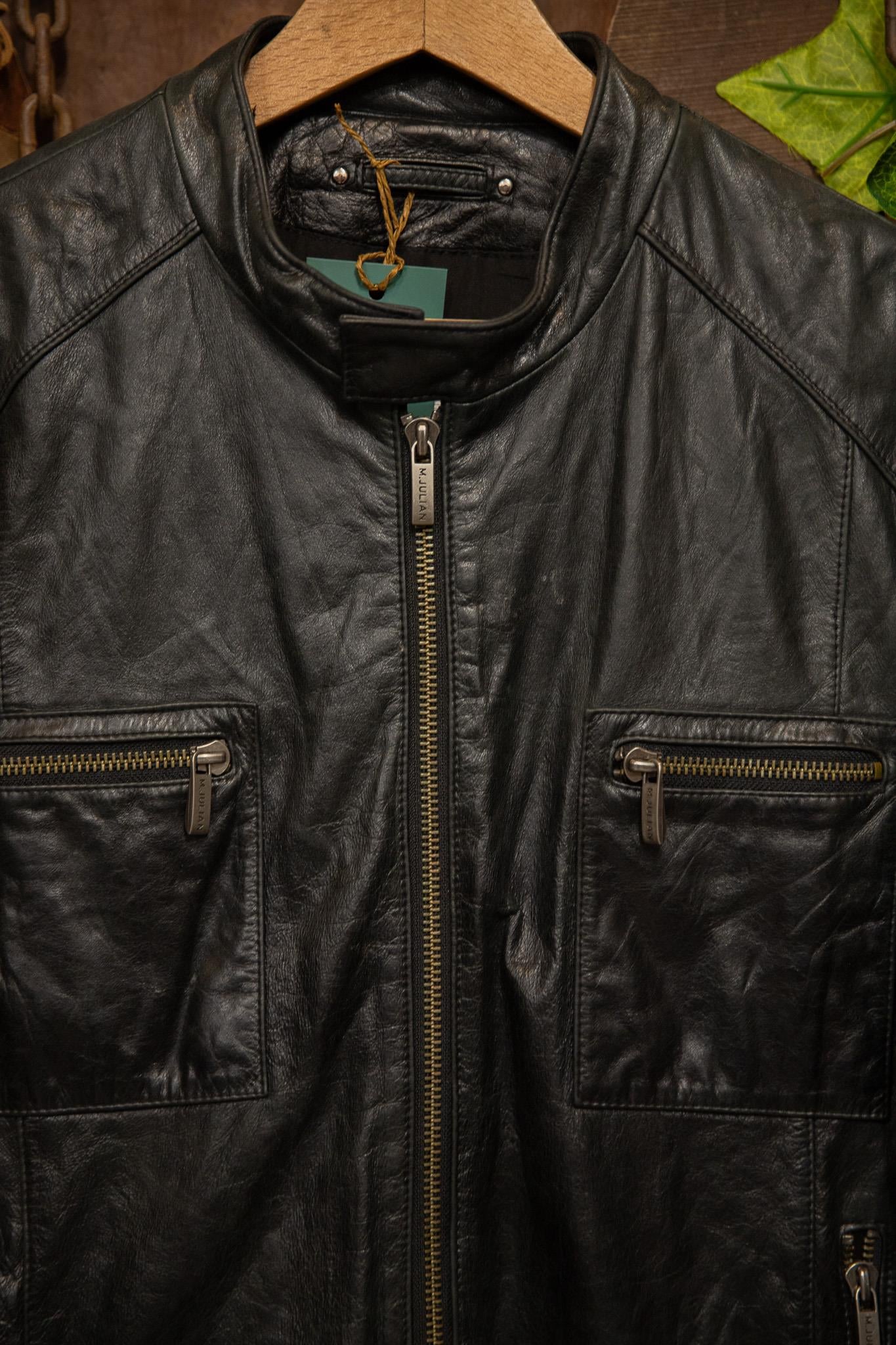 90s Biker Quilt Moto Black Deri Ceket