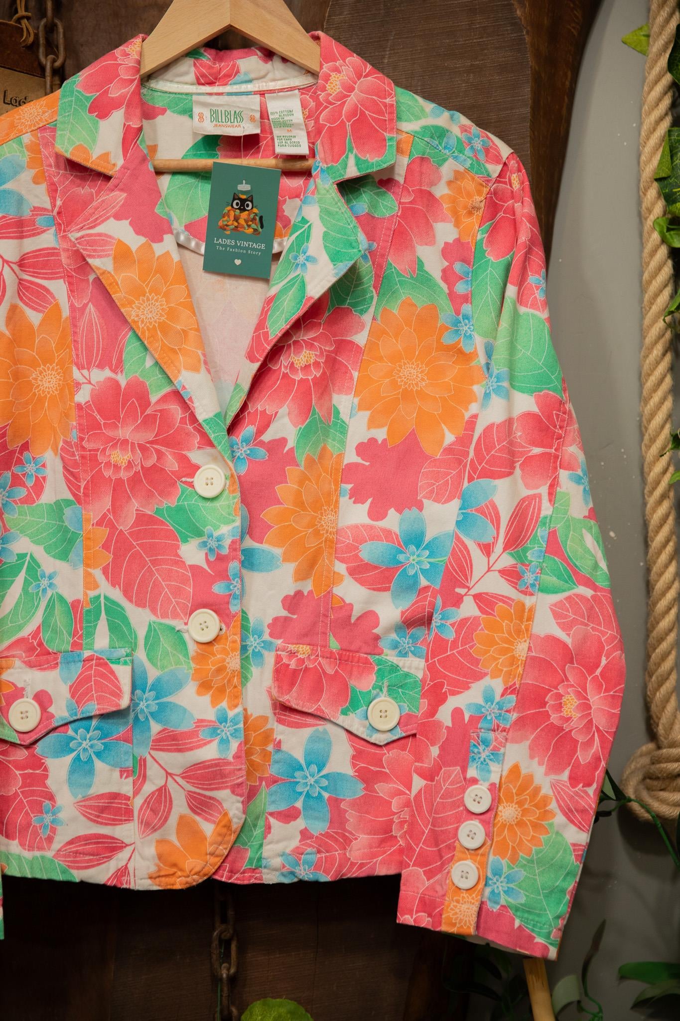 90s Bill Blass Floral Blazer Ceket