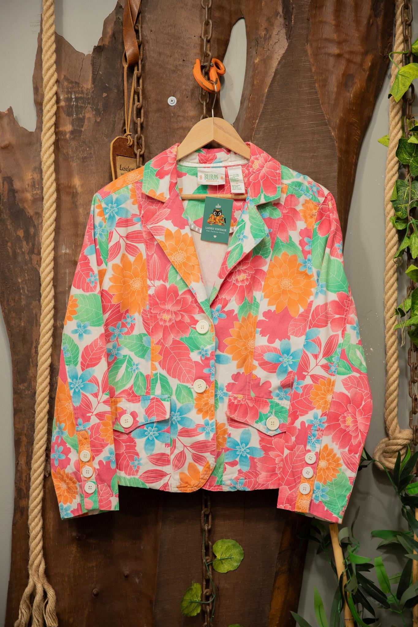 90s Bill Blass Floral Blazer Ceket