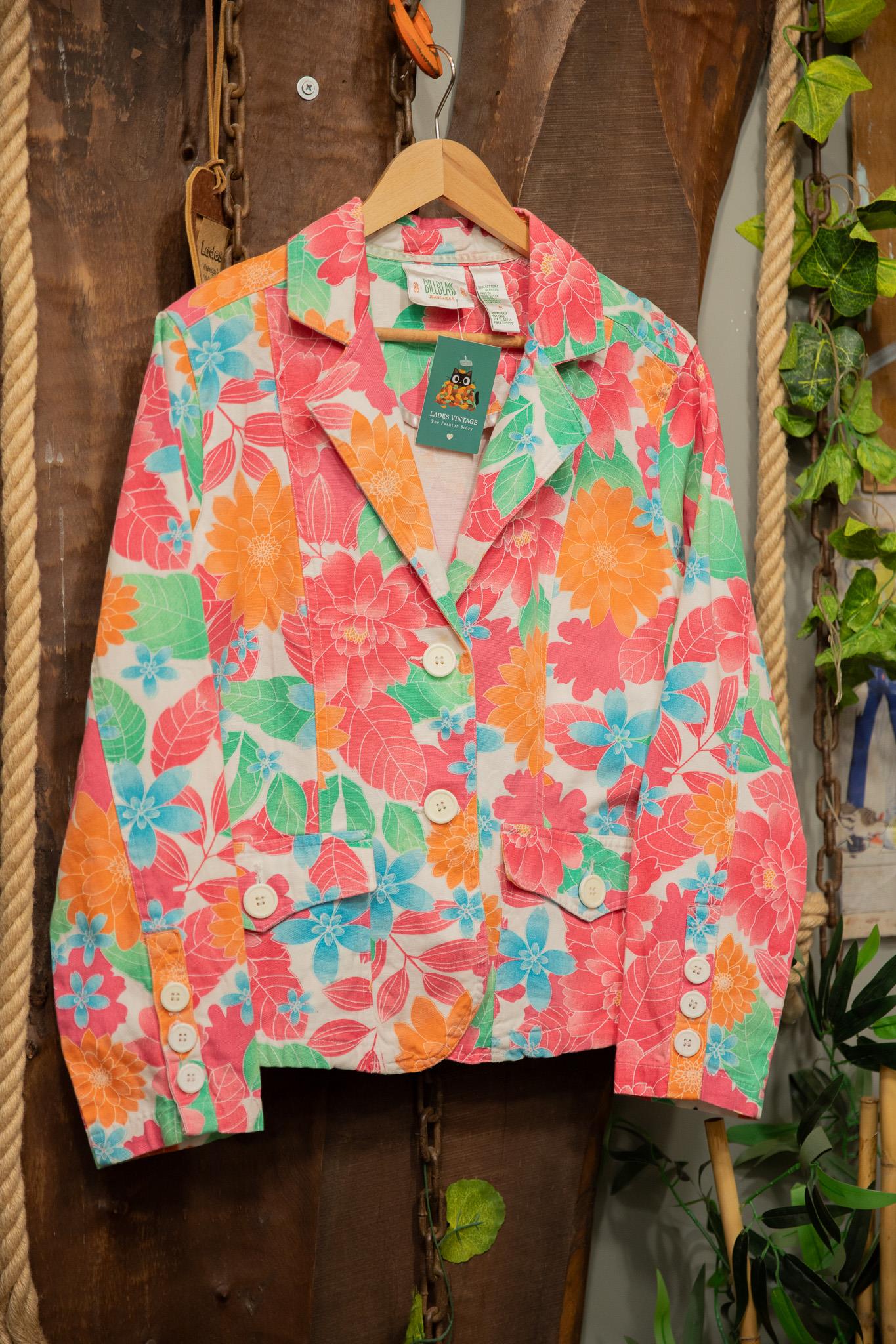 90s Bill Blass Floral Blazer Ceket