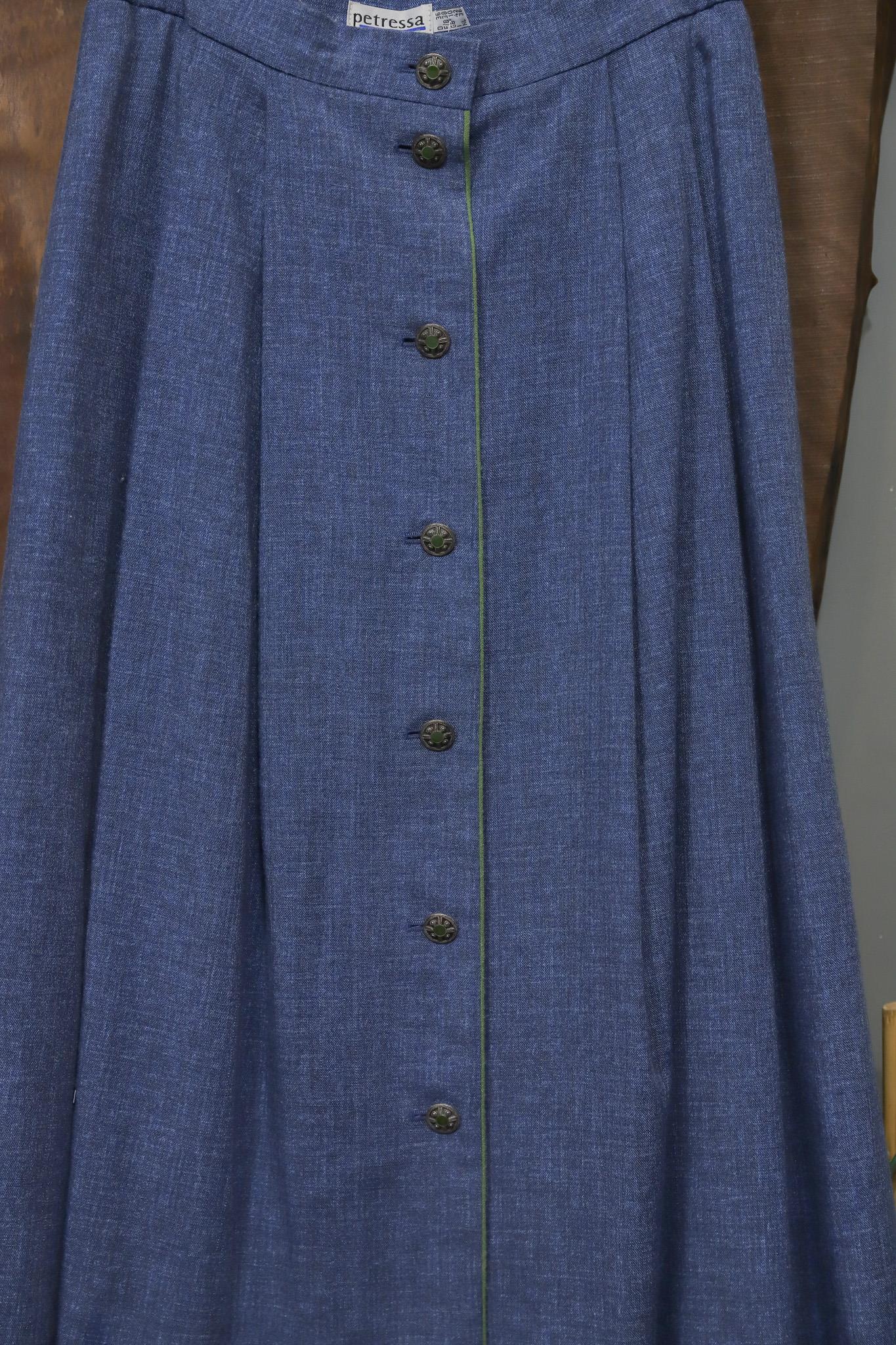 90s Blue Linen Keten Etek