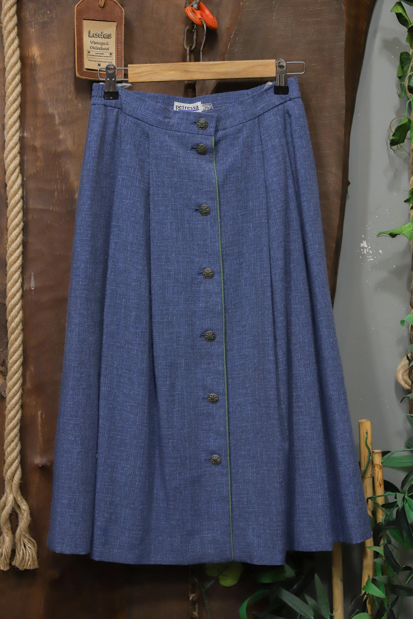 90s Blue Linen Keten Etek