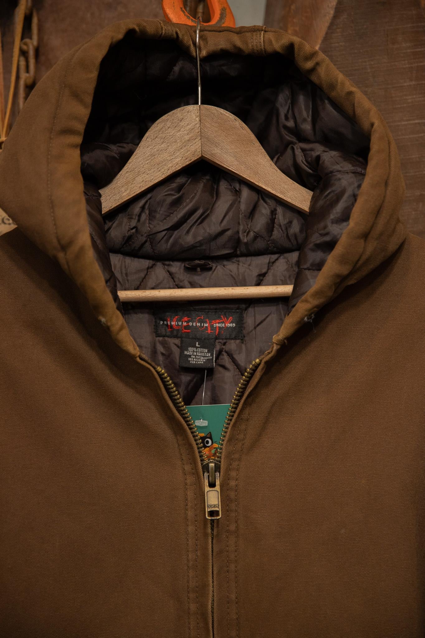 90s Canvas Brown Hooded Mont/Ceket