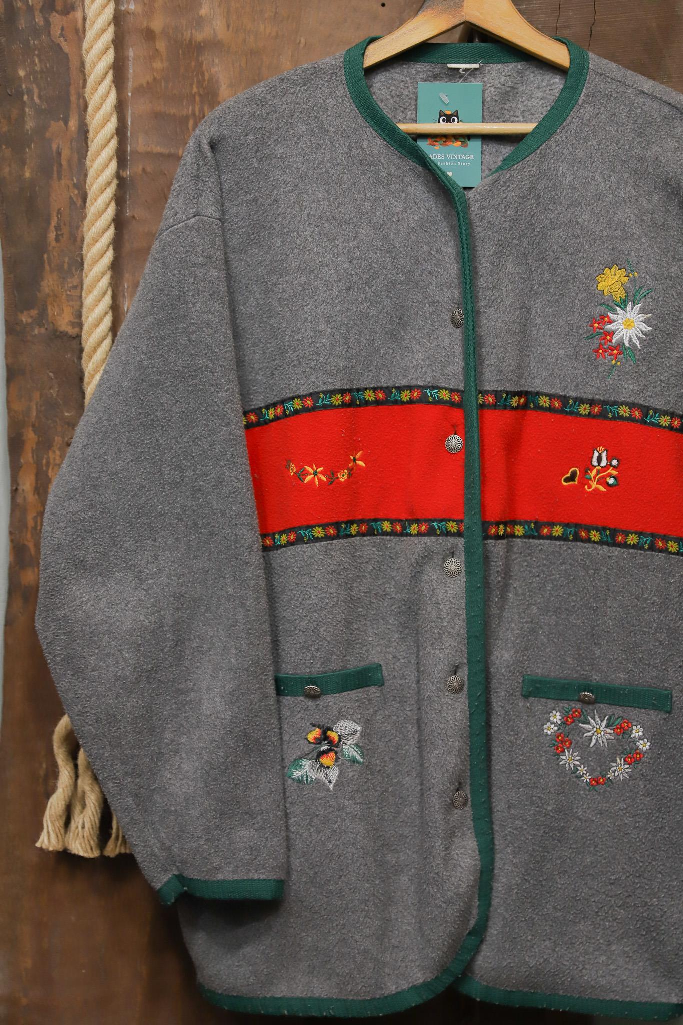 90s Floral Fleece Vest Ceket&Hırka