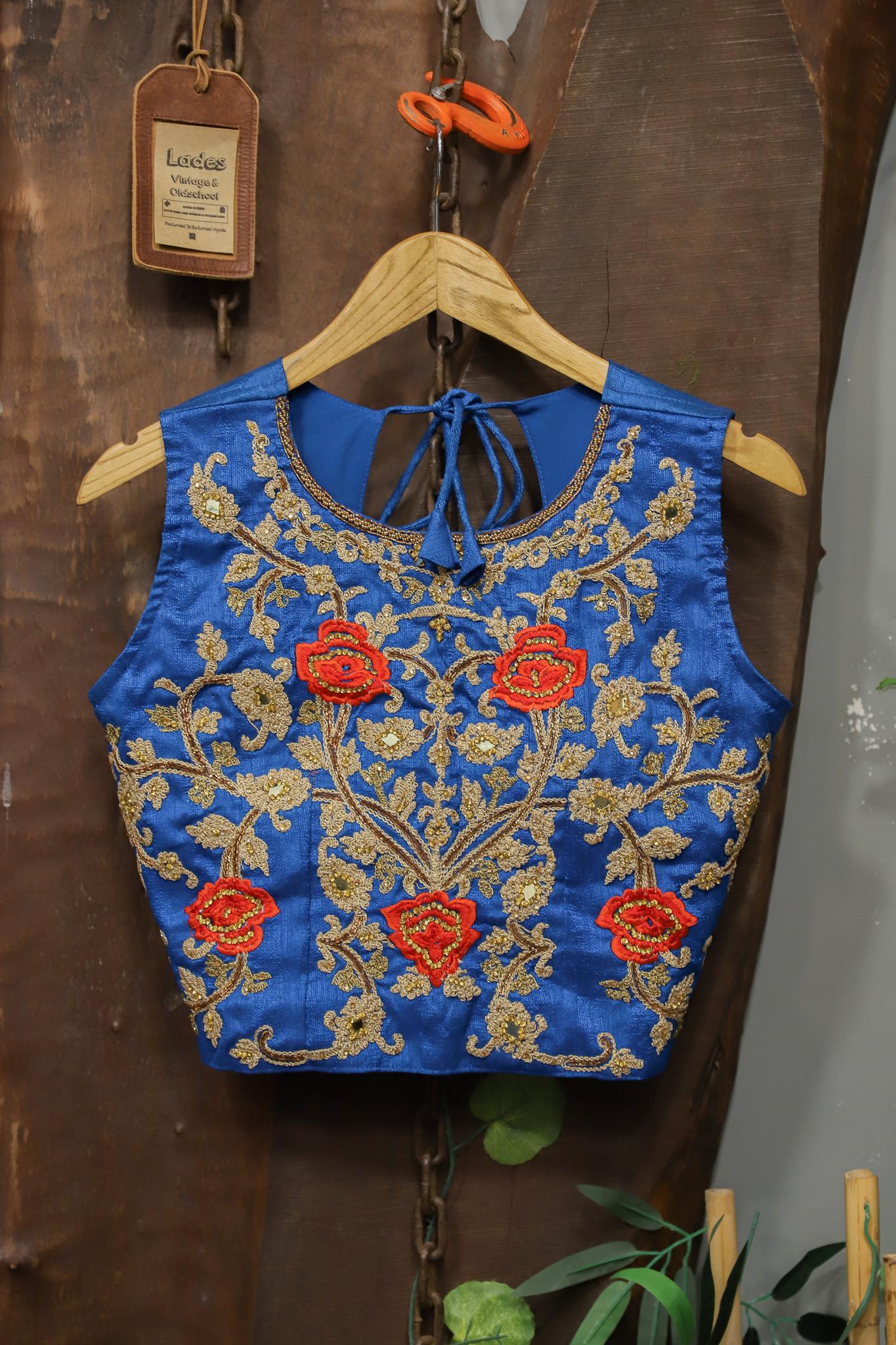 90s Nakışlı Boho Crop