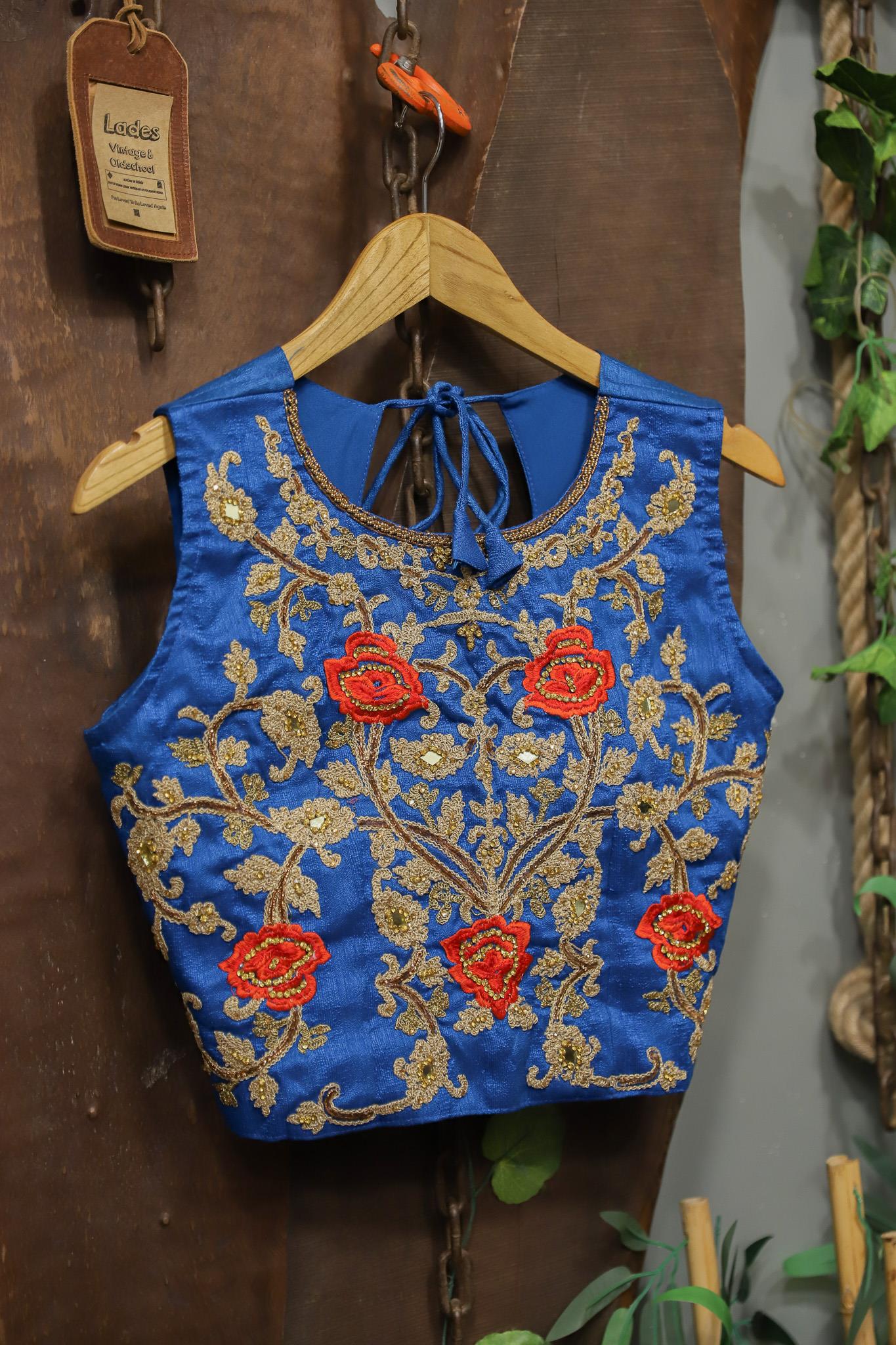 90s Nakışlı Boho Crop