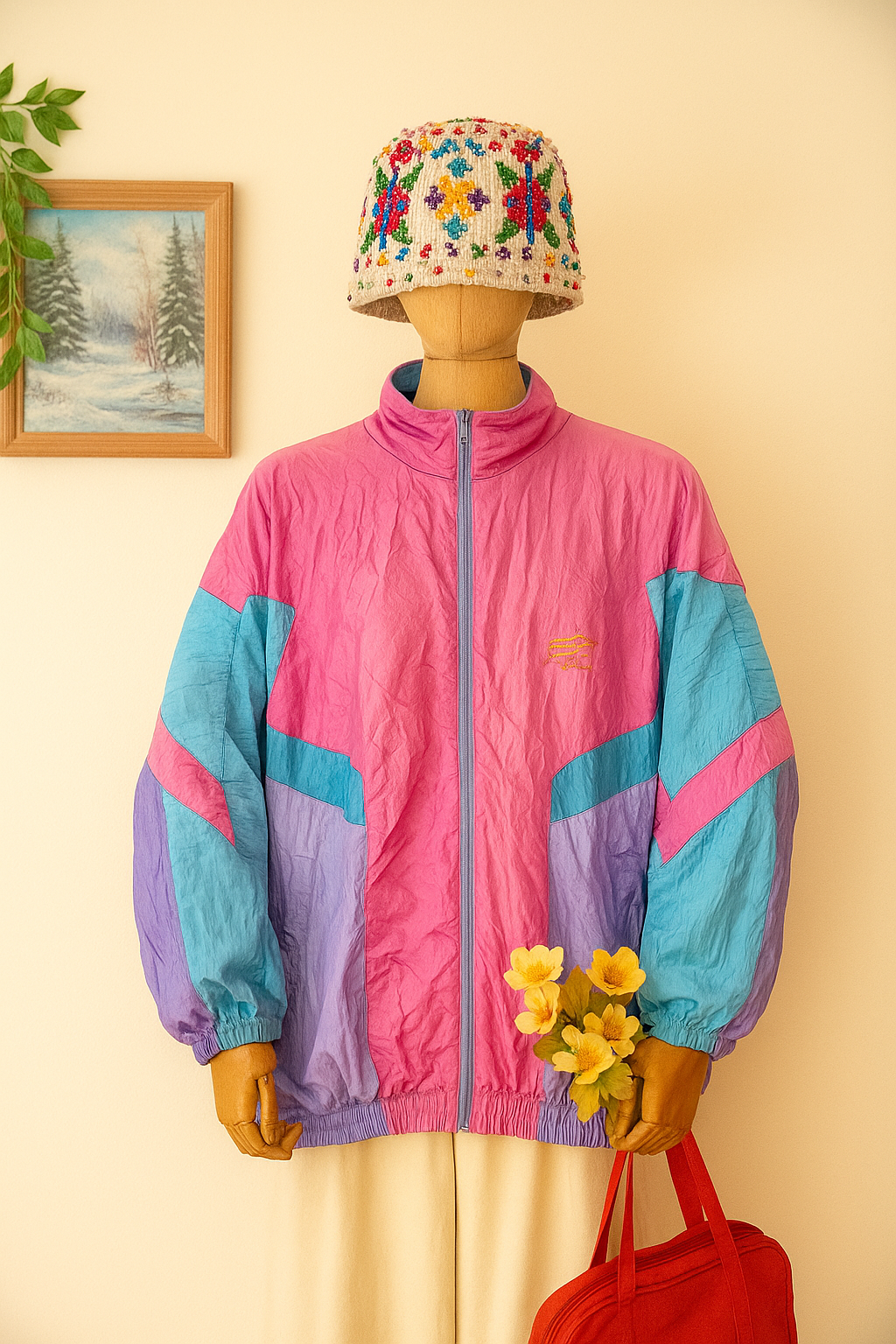 90s Neon Shell Spor Ceket