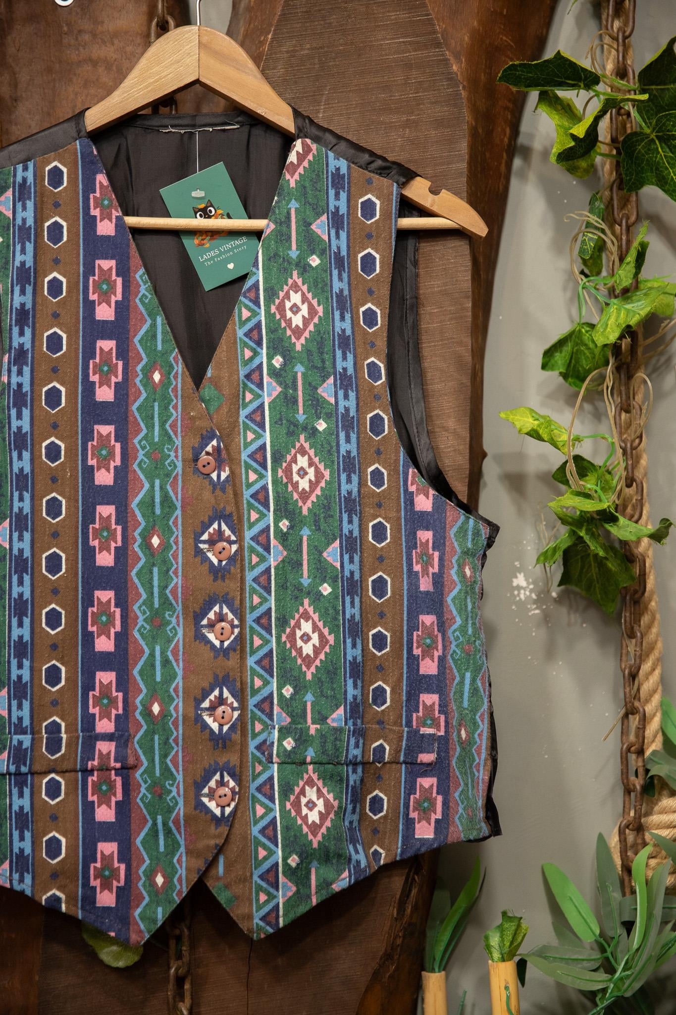 90s Oversize Aztec Yelek