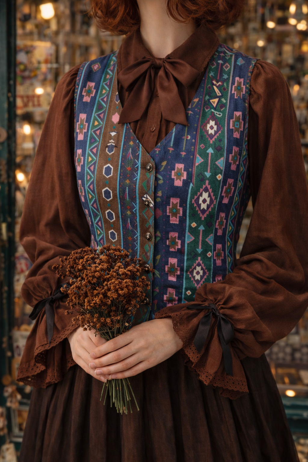 90s Oversize Aztec Yelek