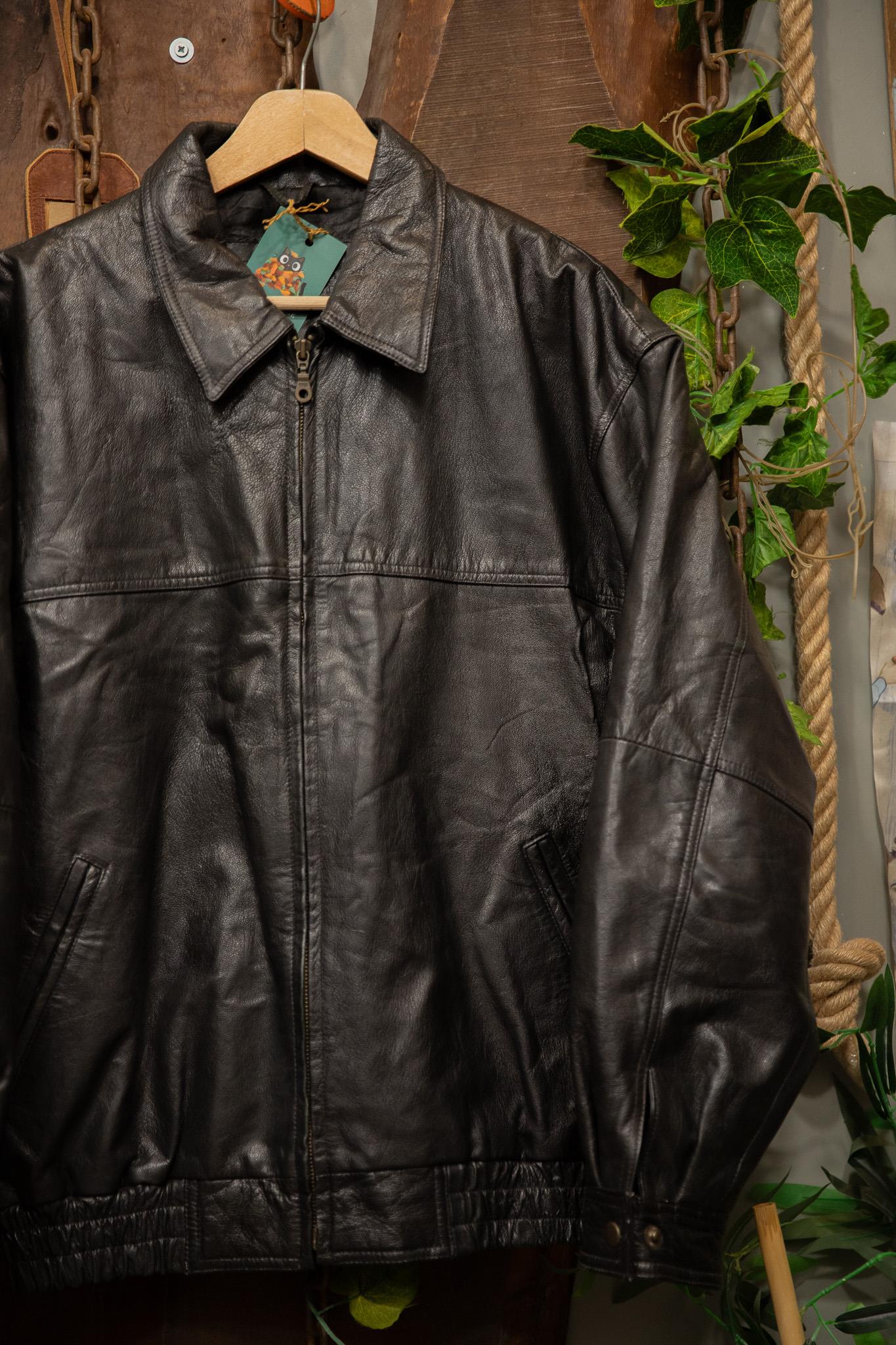 90s Oversize Bomber Moto Deri Ceket
