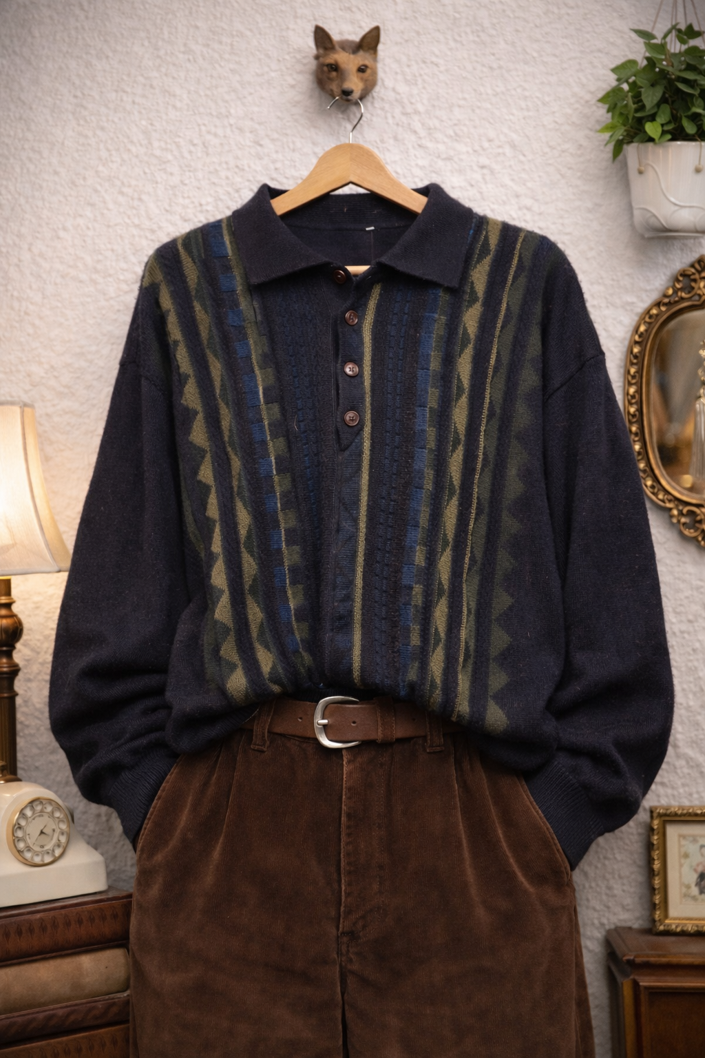 90s Polo Yaka Navy Kazak