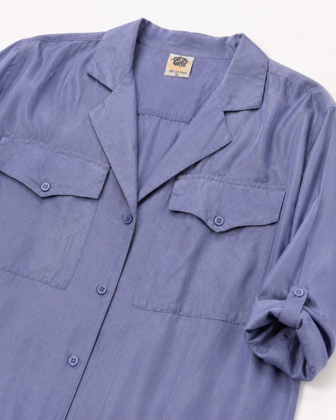 90s Purple Dökümlü Gömlek