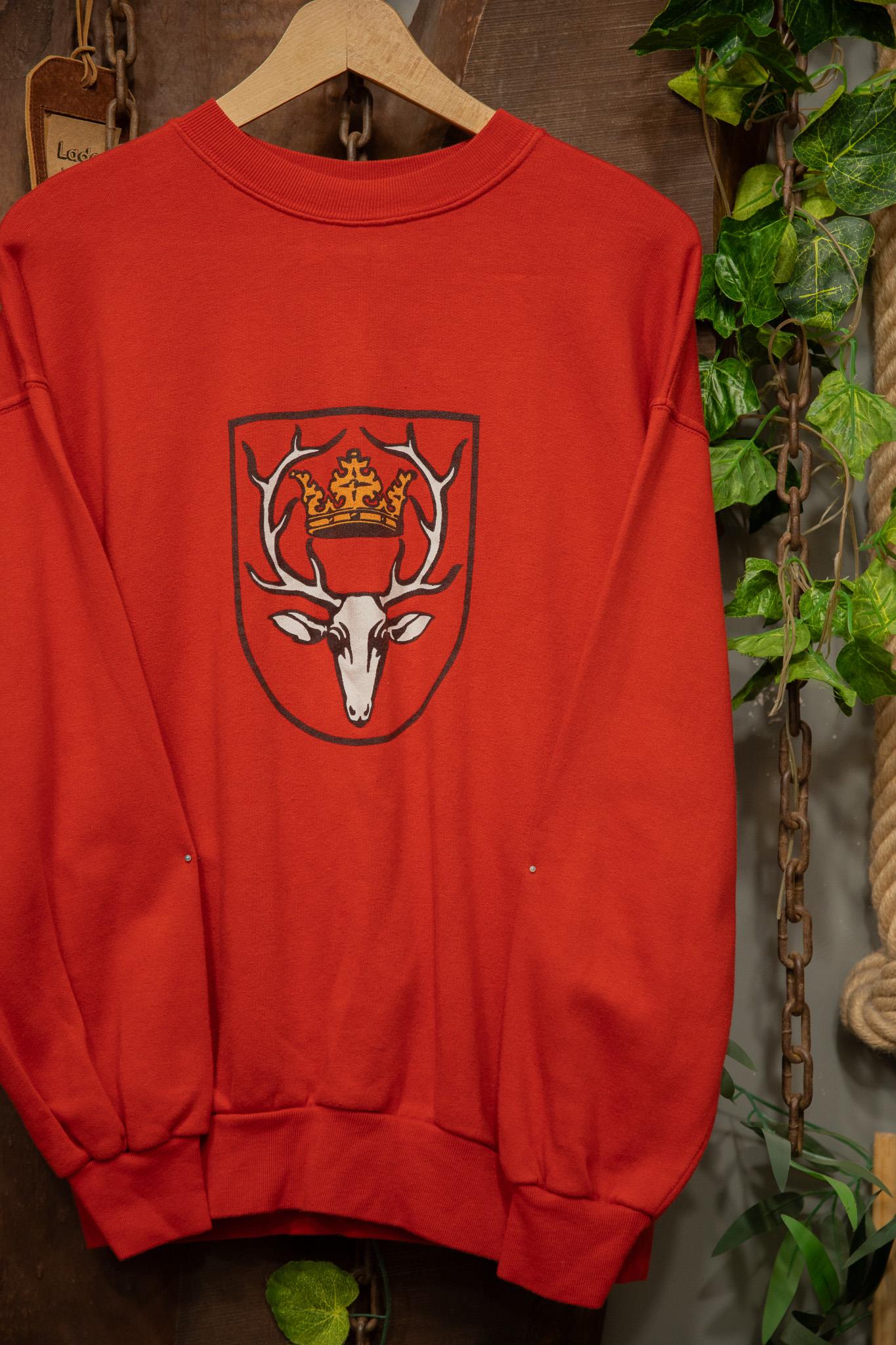 90s Red Stag Oversize Sweatshirt