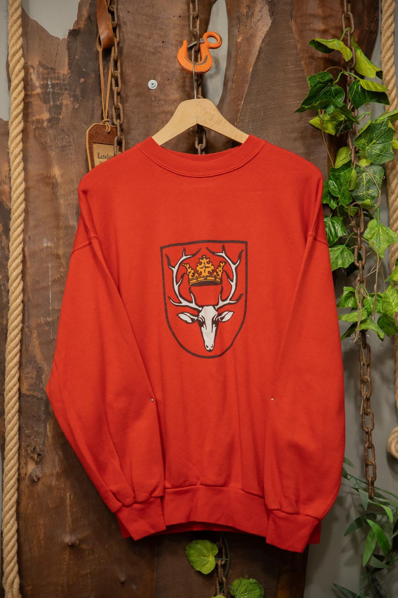 90s Red Stag Oversize Sweatshirt