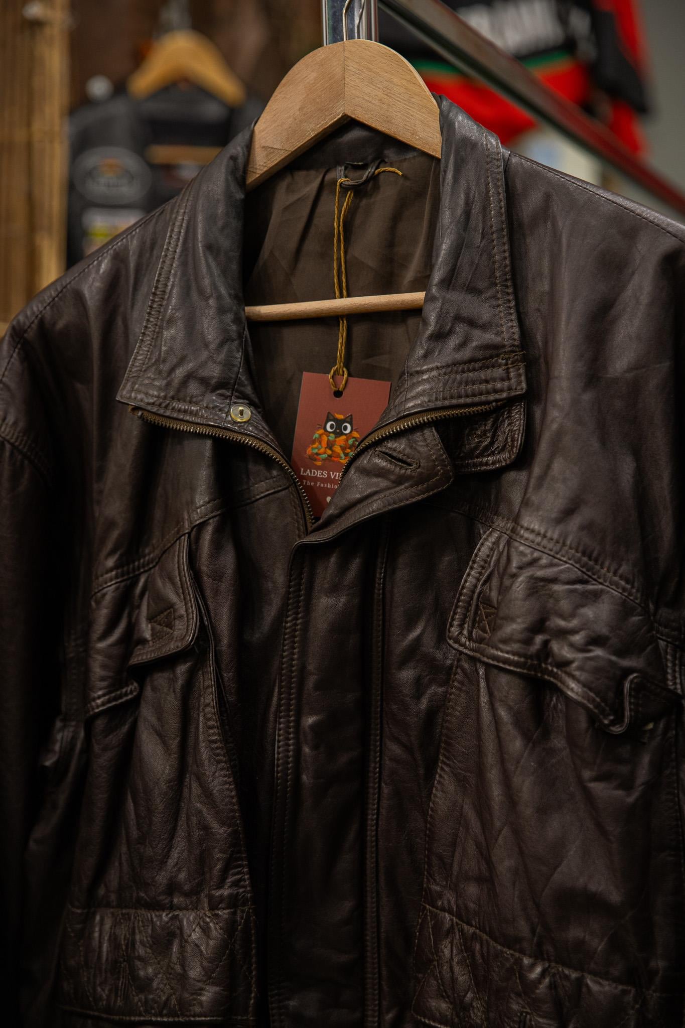 Acı Kahve Renk Bomber Unisex Deri Ceket