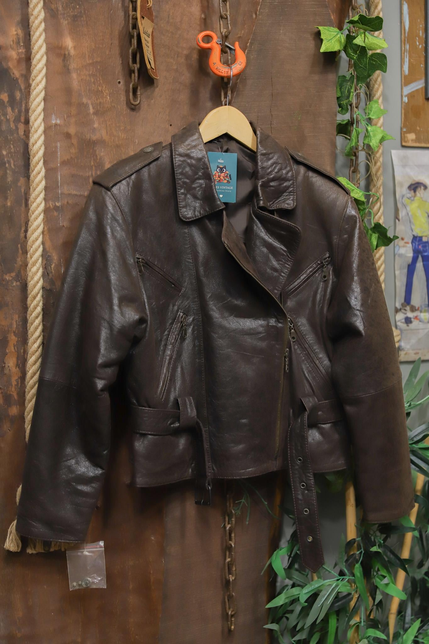 American Biker Acı Kahve Deri Ceket
