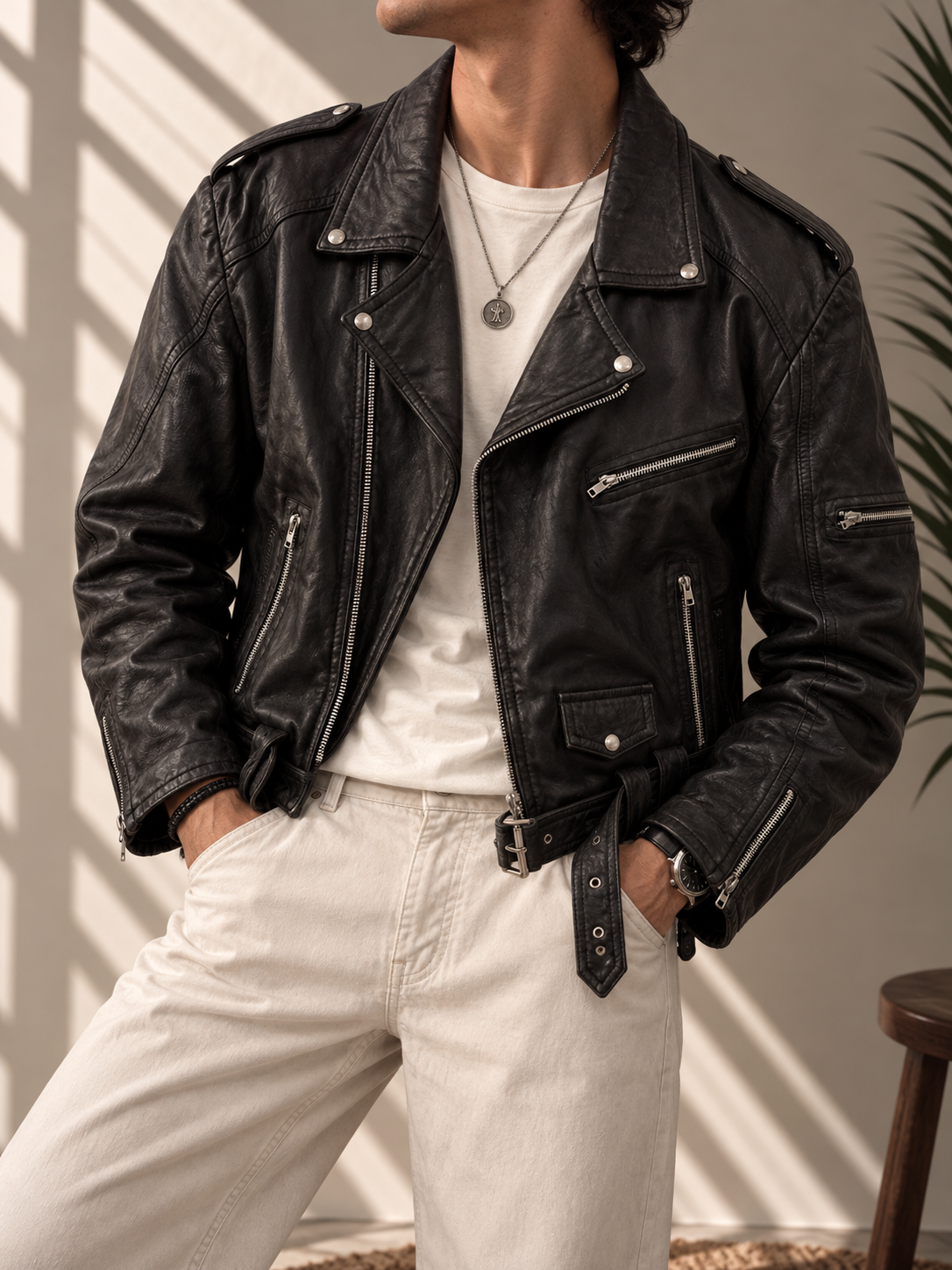 American Biker Deri Ceket