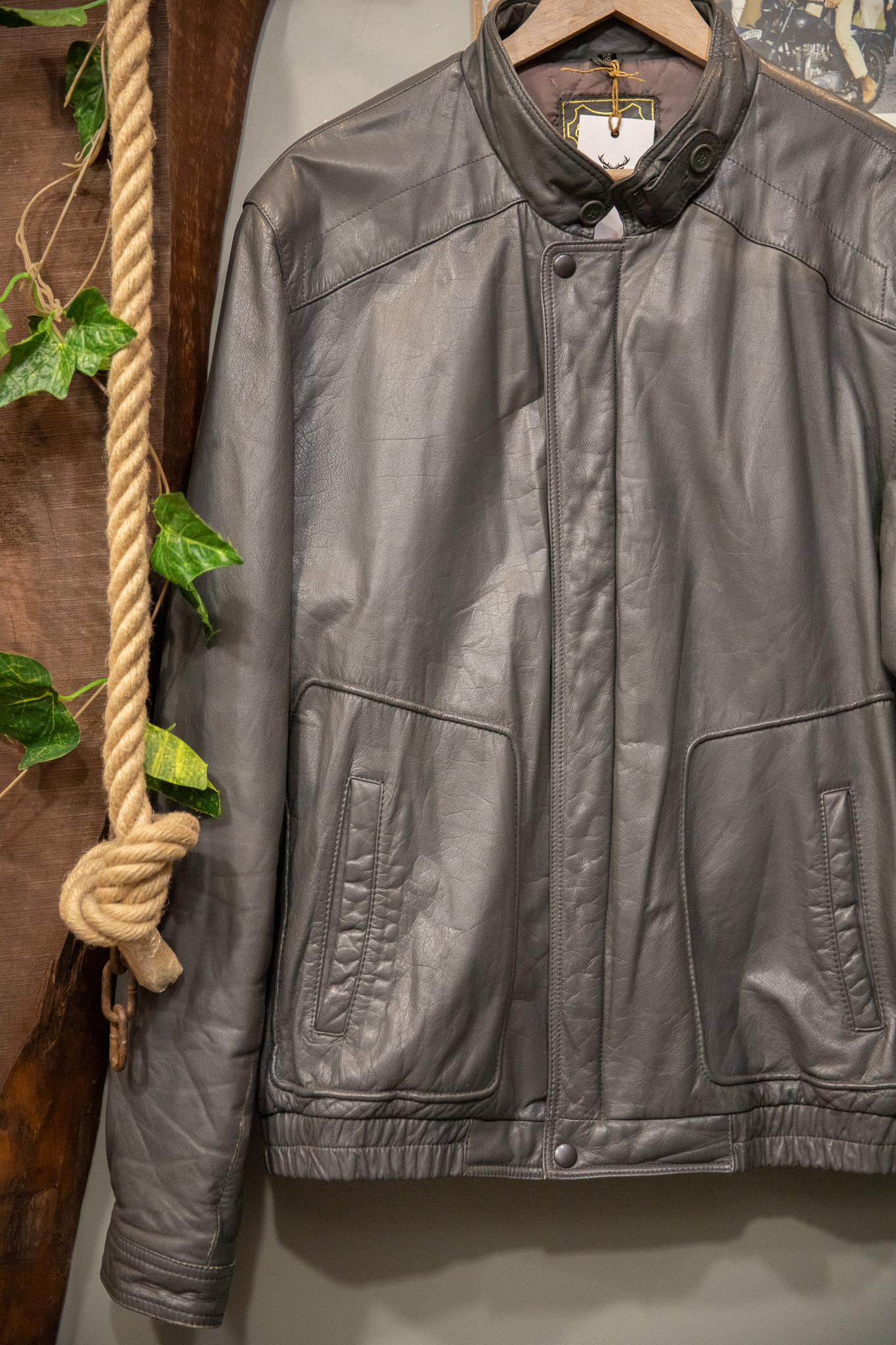 American Gray Bomber Deri Ceket