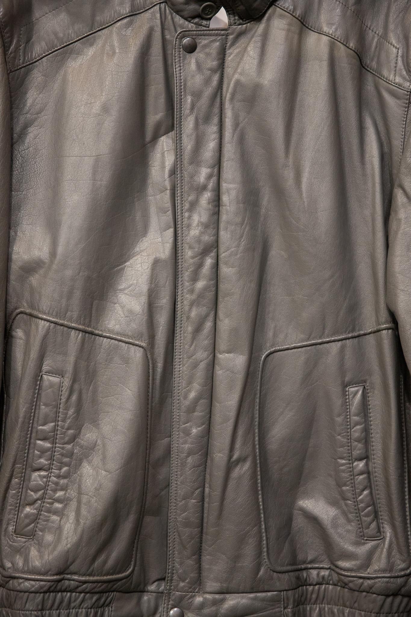 American Gray Bomber Deri Ceket