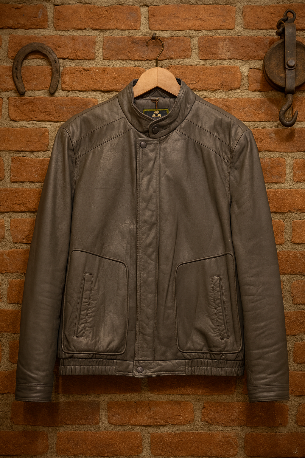 American Gray Bomber Deri Ceket