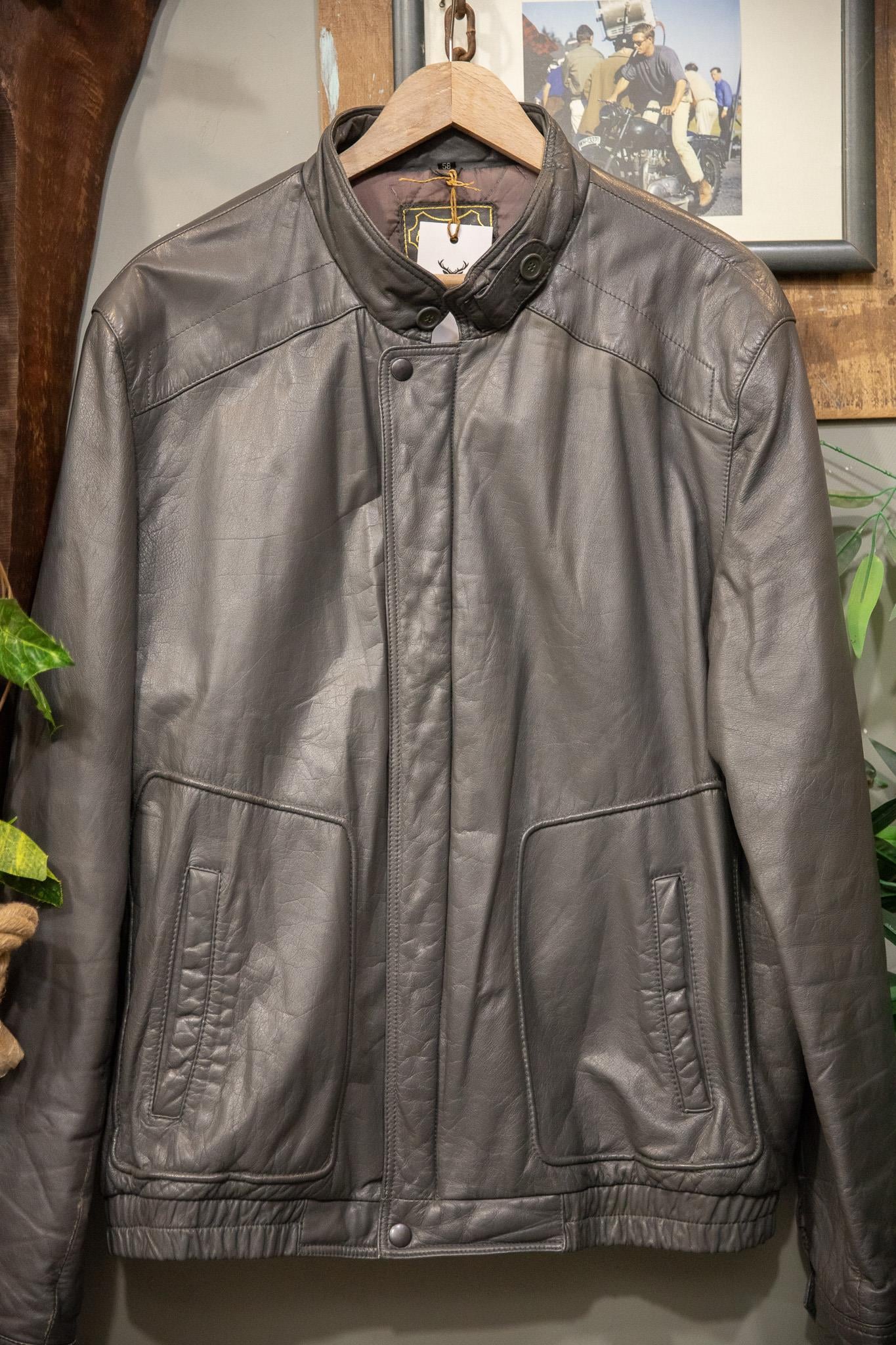American Gray Bomber Deri Ceket