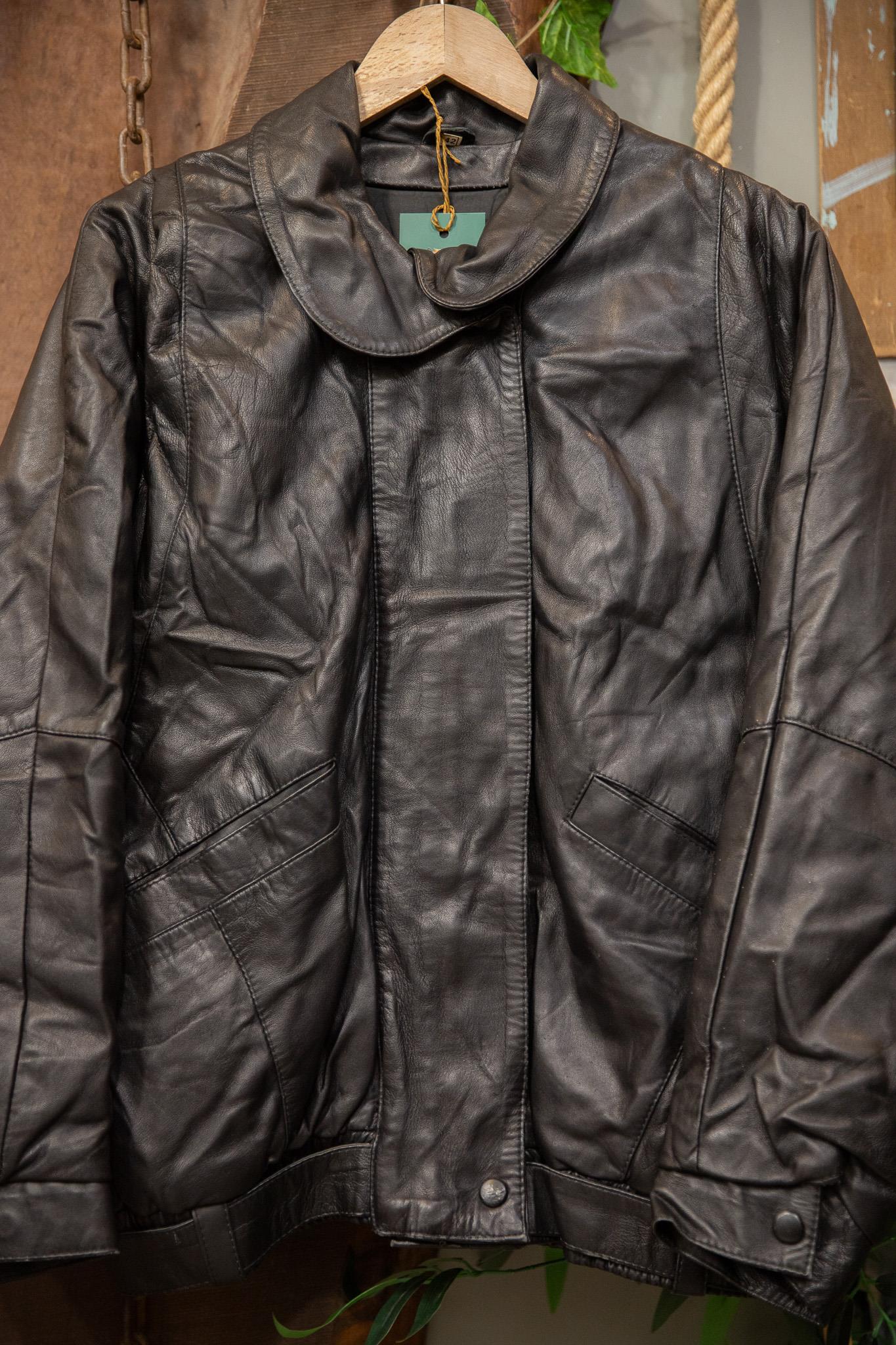 American Kalıp Black Bomber Deri Ceket