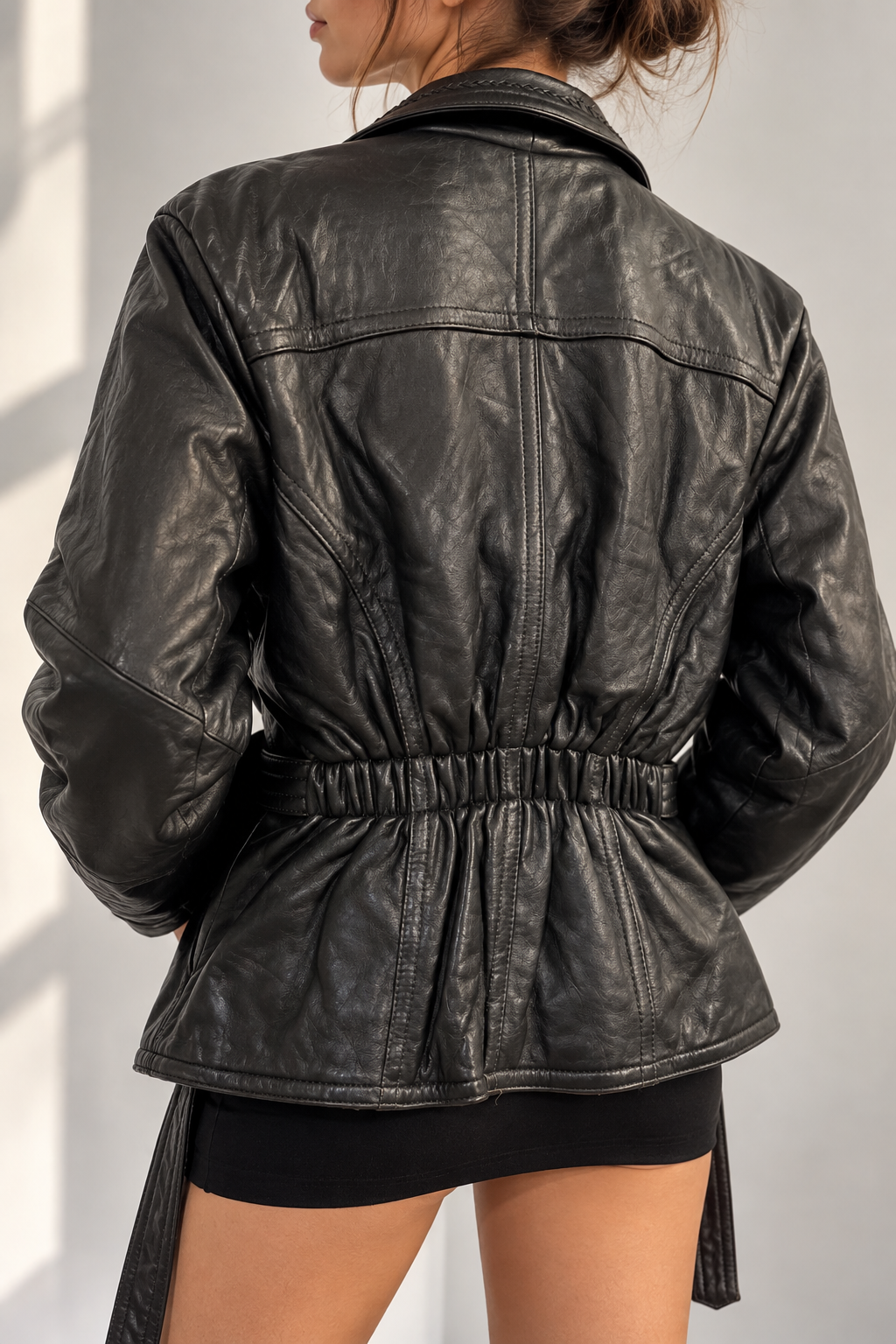 American Kemerli Biker Deri Ceket
