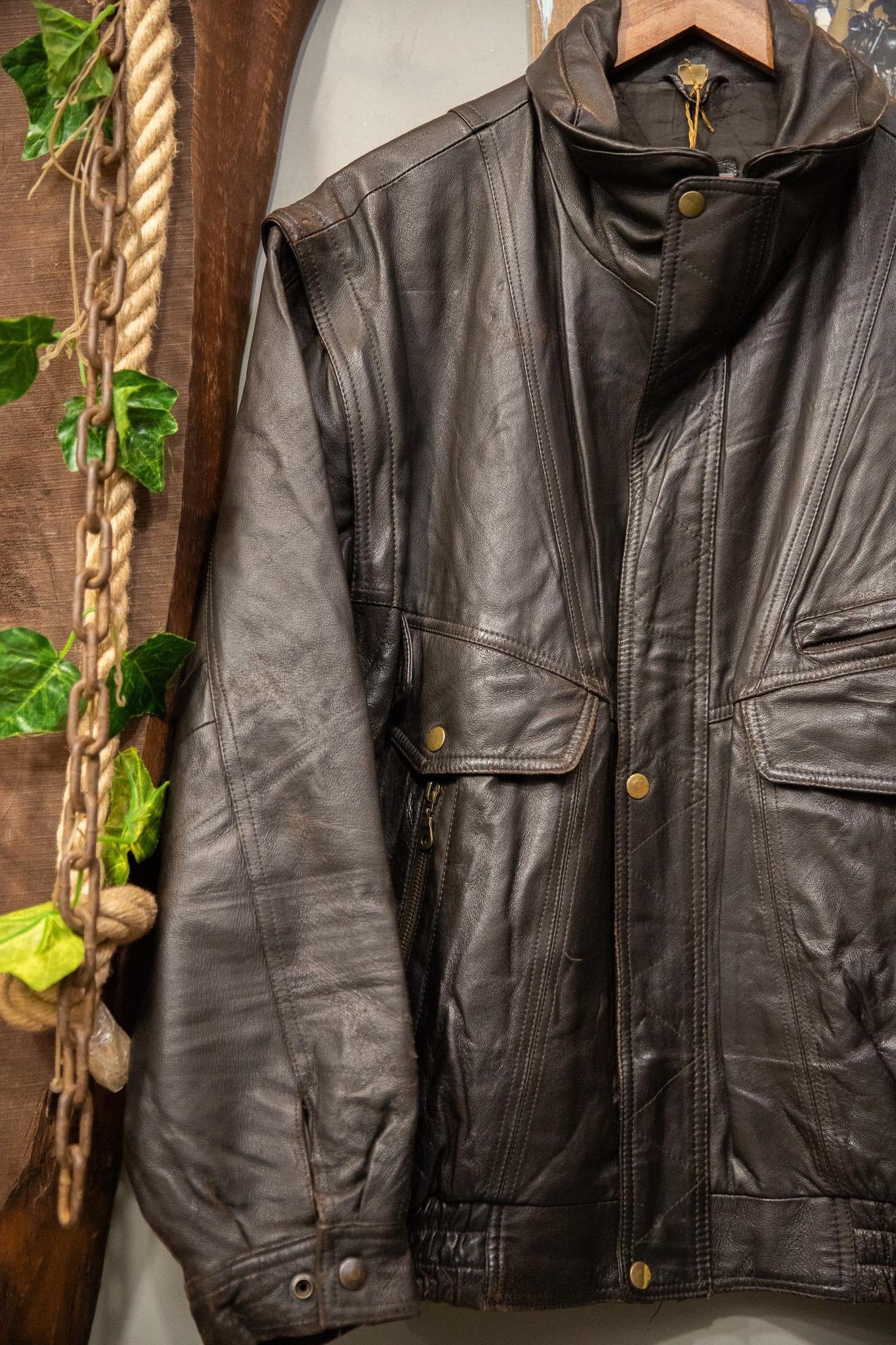 American Oversize Bomber Deri Ceket