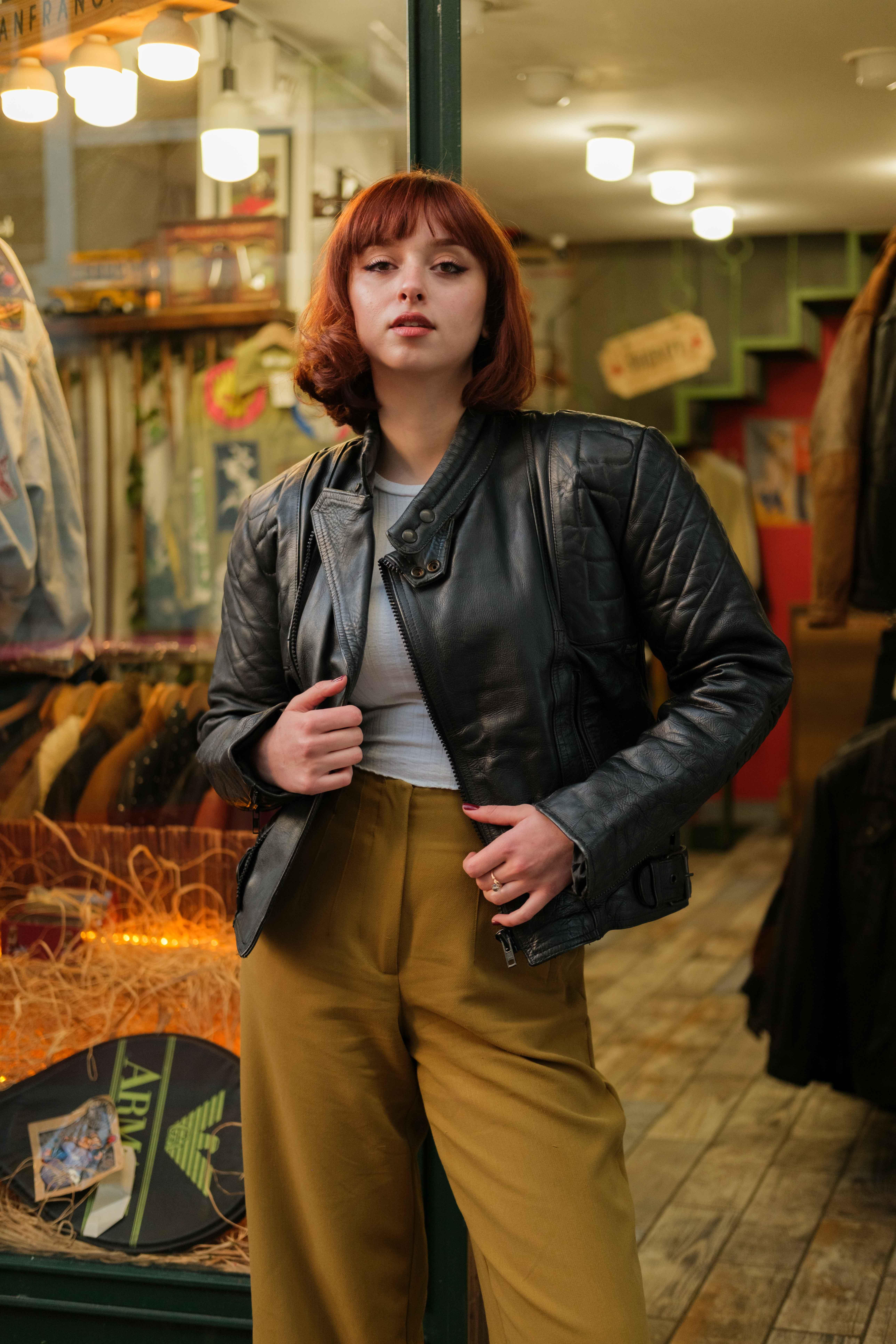 Amerikan Ewald Unisex Biker Deri Ceket