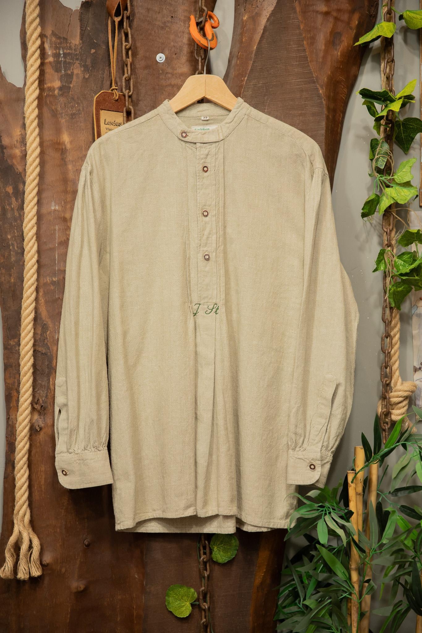 Austrian Bavyera Boho Keten Gömlek