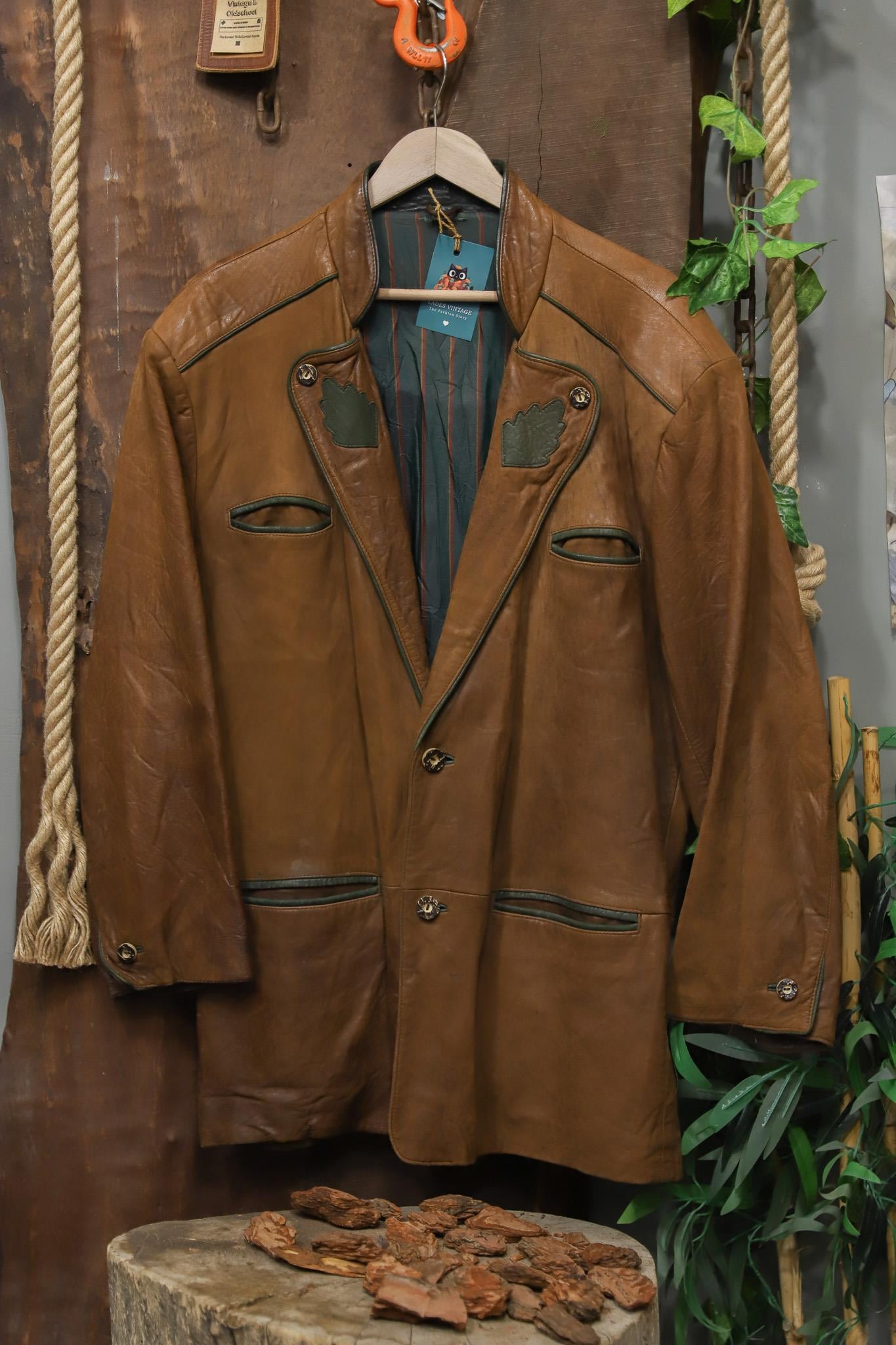 Austrian Bavyera Brown Deri Ceket