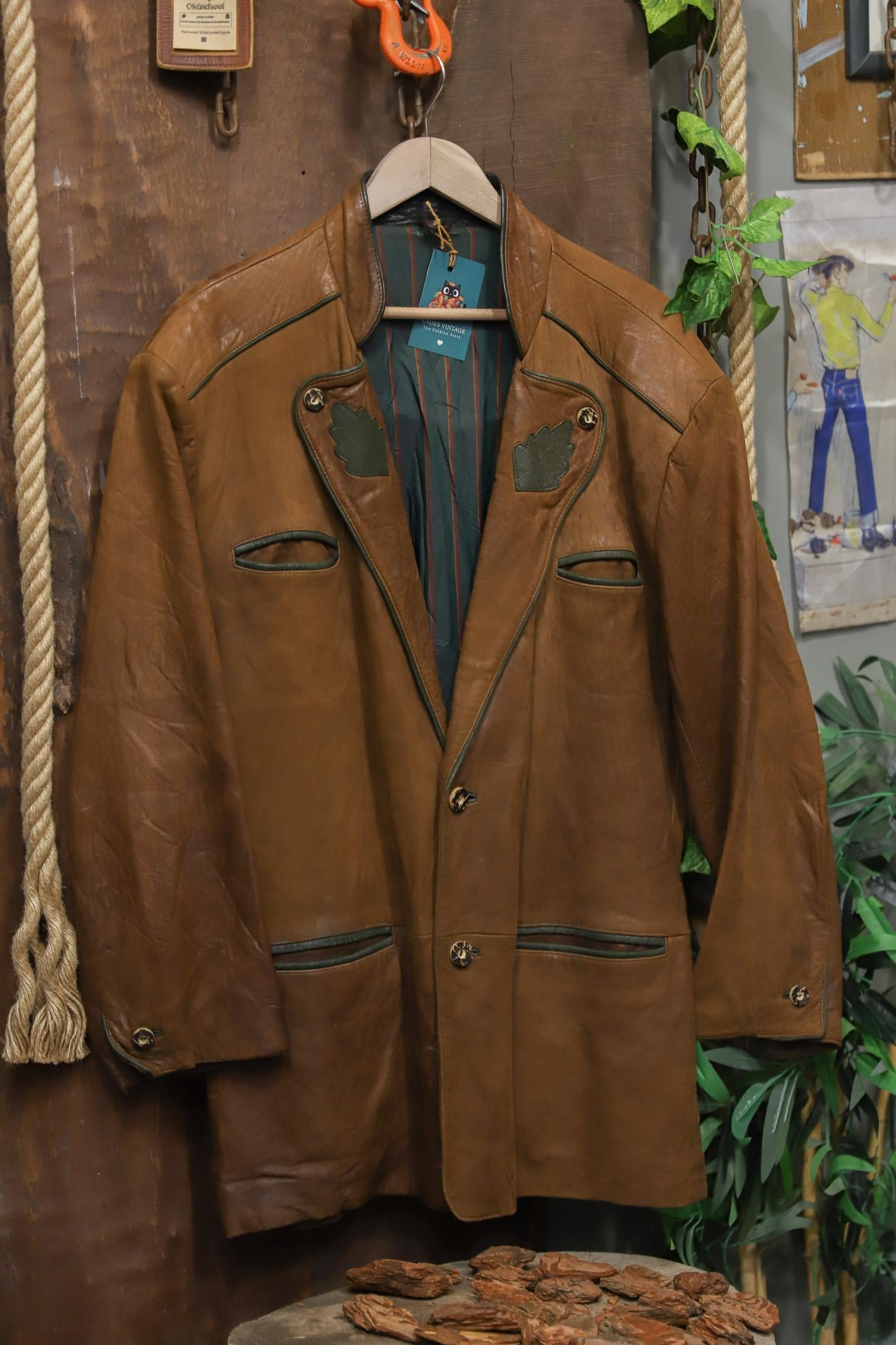 Austrian Bavyera Brown Deri Ceket