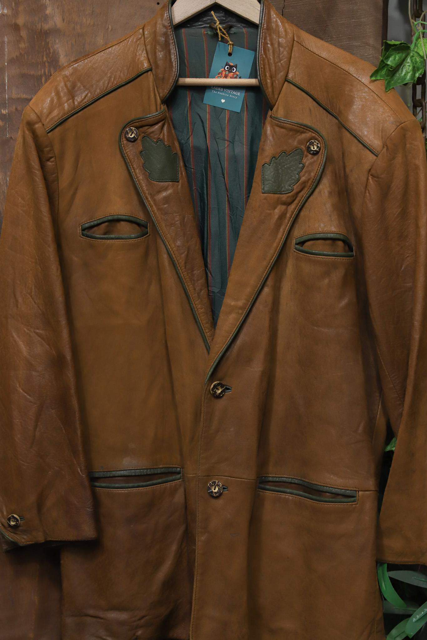 Austrian Bavyera Brown Deri Ceket