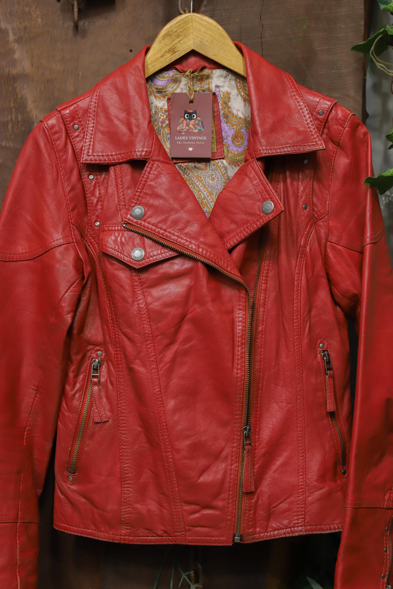Biker Wine Red 90s Deri Ceket