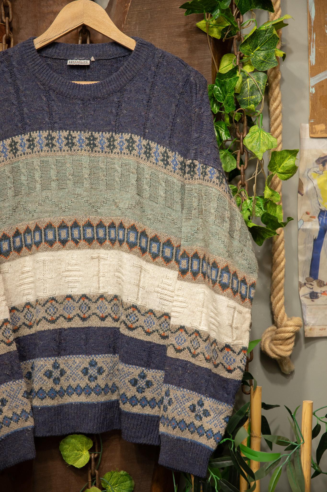 Blue Ethnic Nordic Oversize Kazak