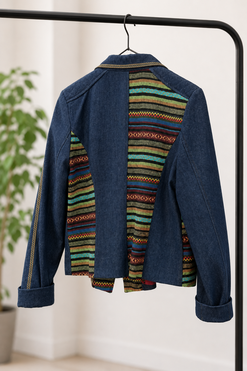 Bohemian Aztek Moto Denim Ceket
