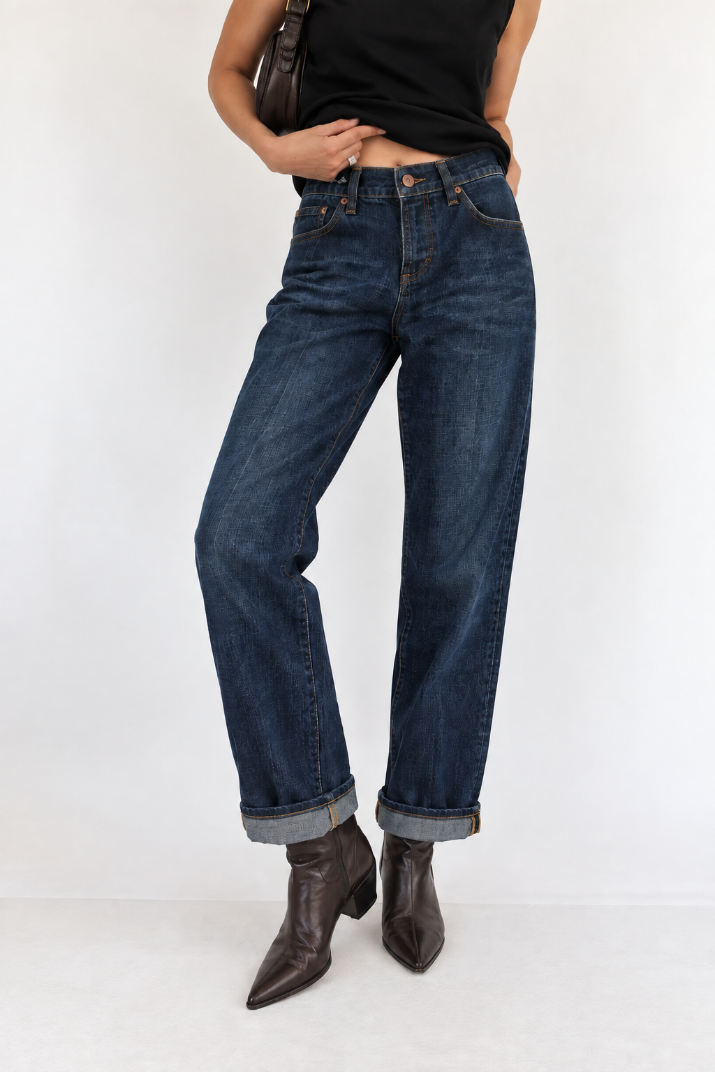 Bootcut Flare Nakışlı Jean Pantolon