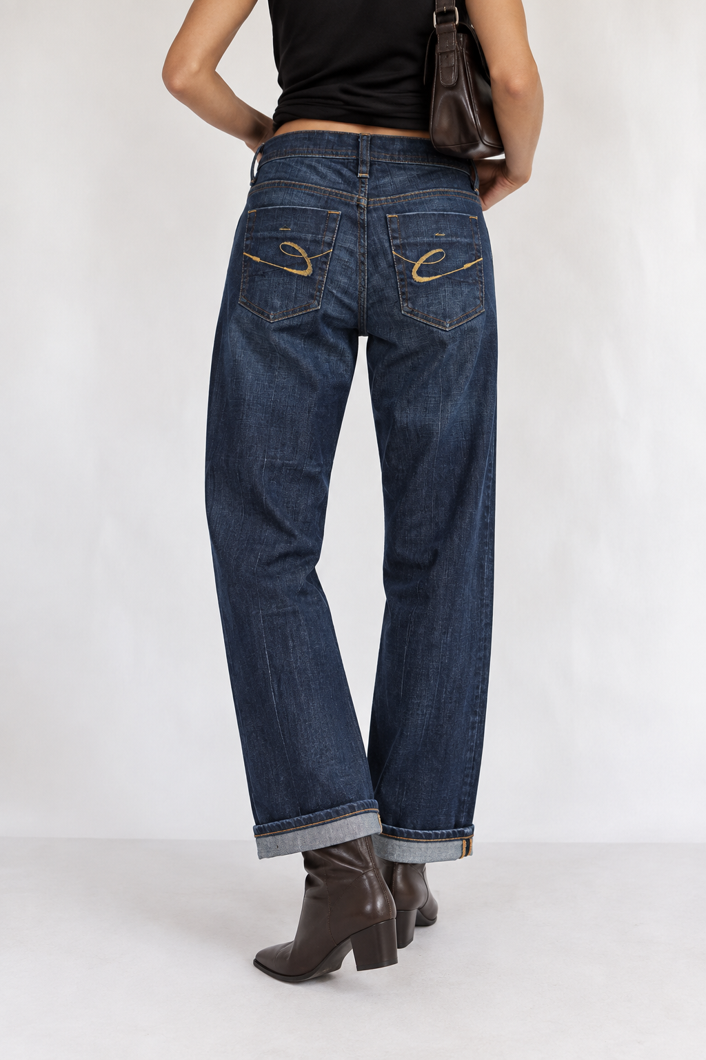 Bootcut Flare Nakışlı Jean Pantolon