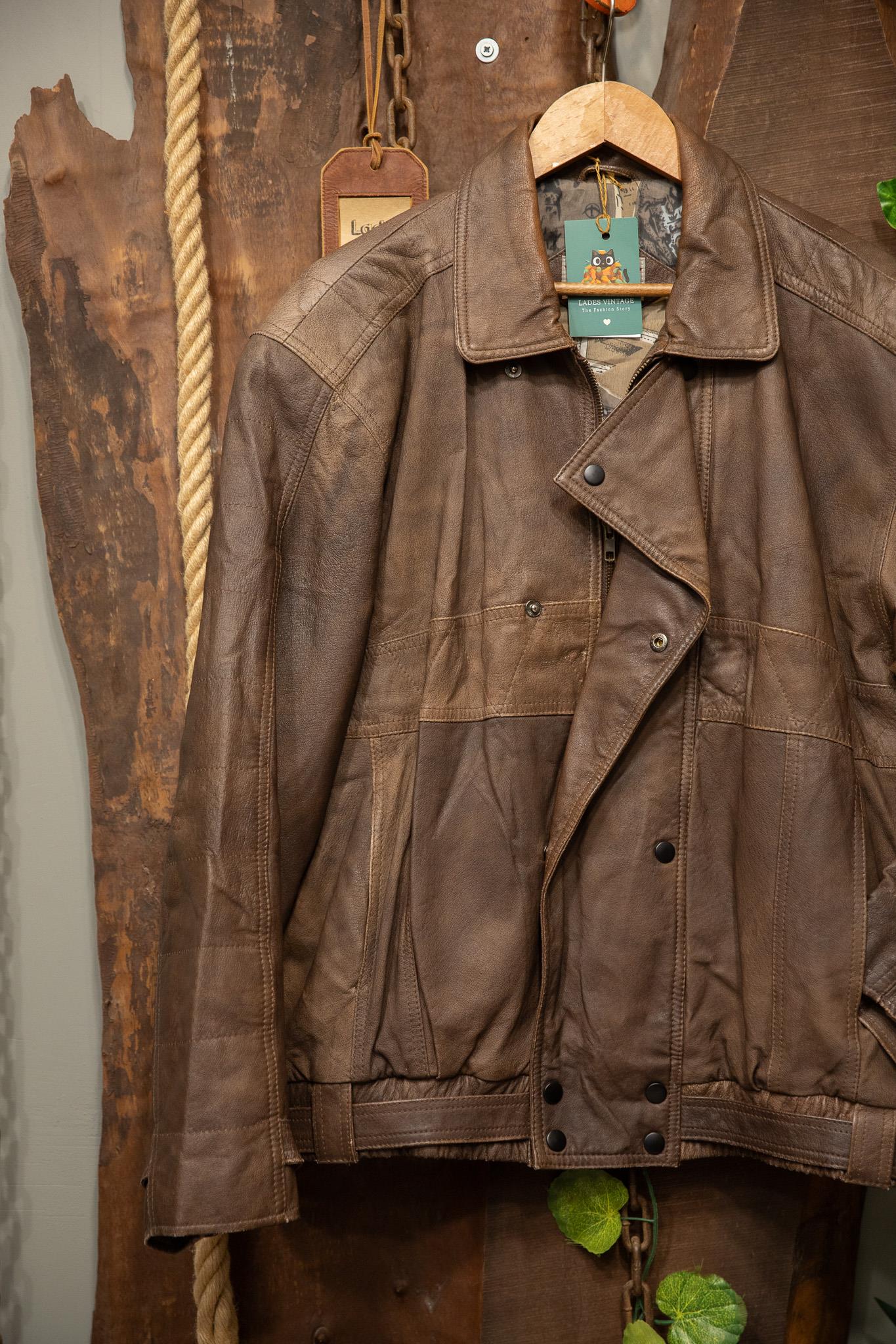 Brown 90s Bomber Deri Ceket