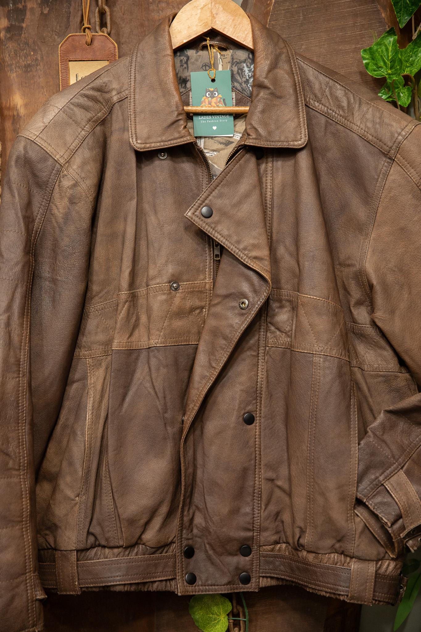 Brown 90s Bomber Deri Ceket