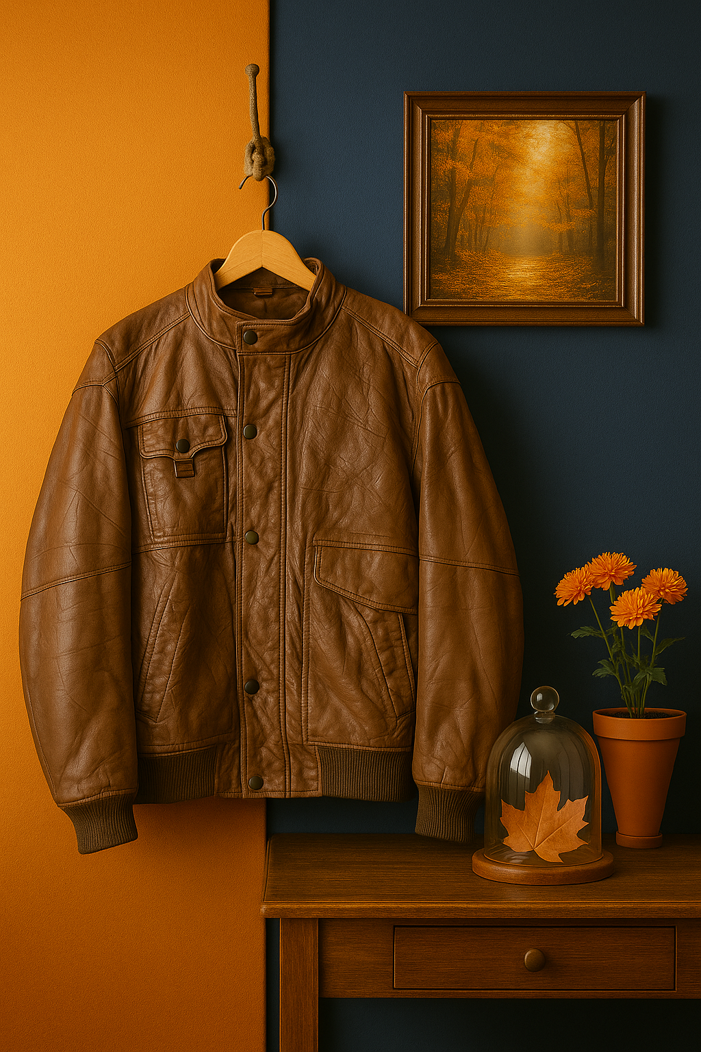 Brown Bomber Deri Ceket