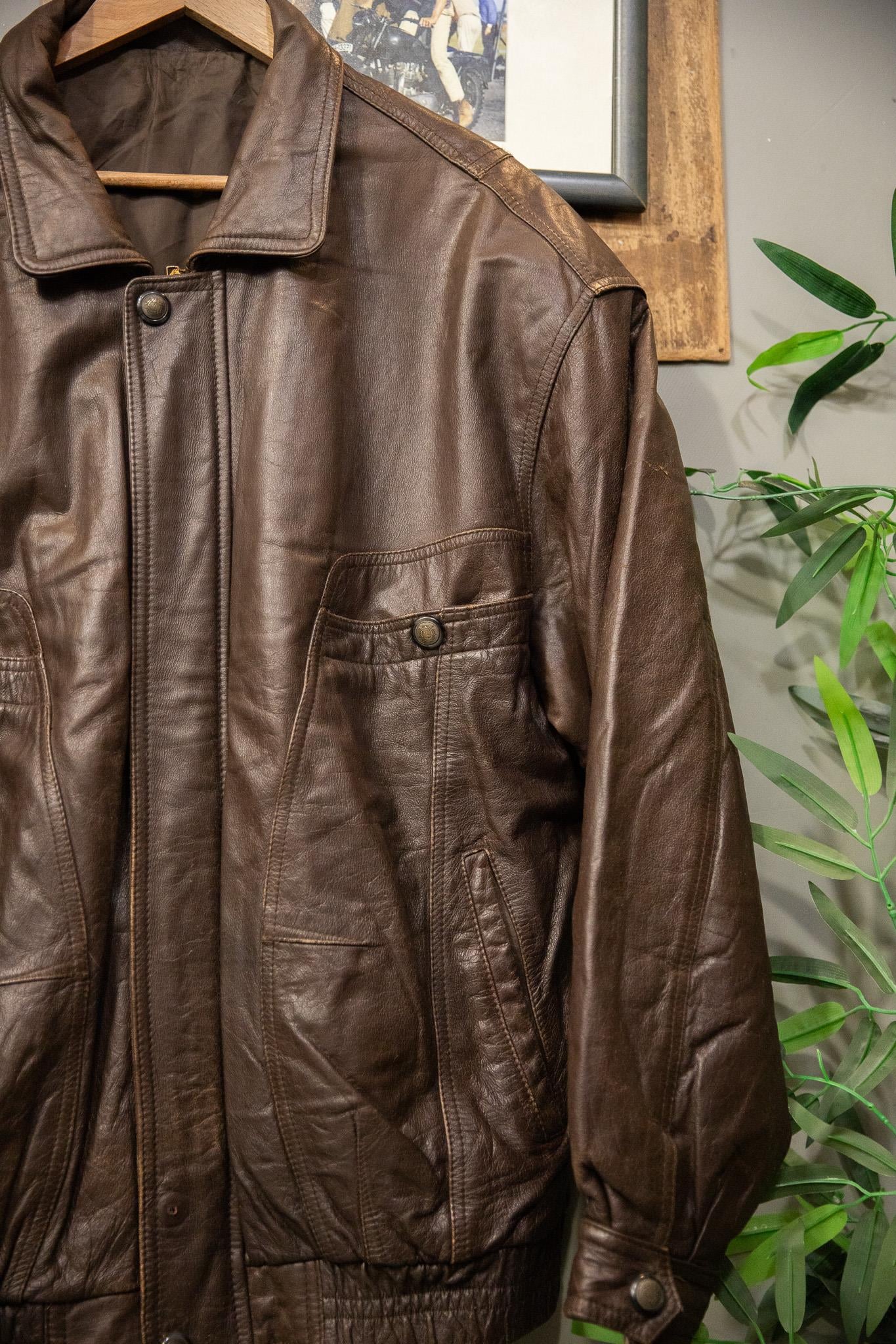 Brown Bomber Deri Ceket