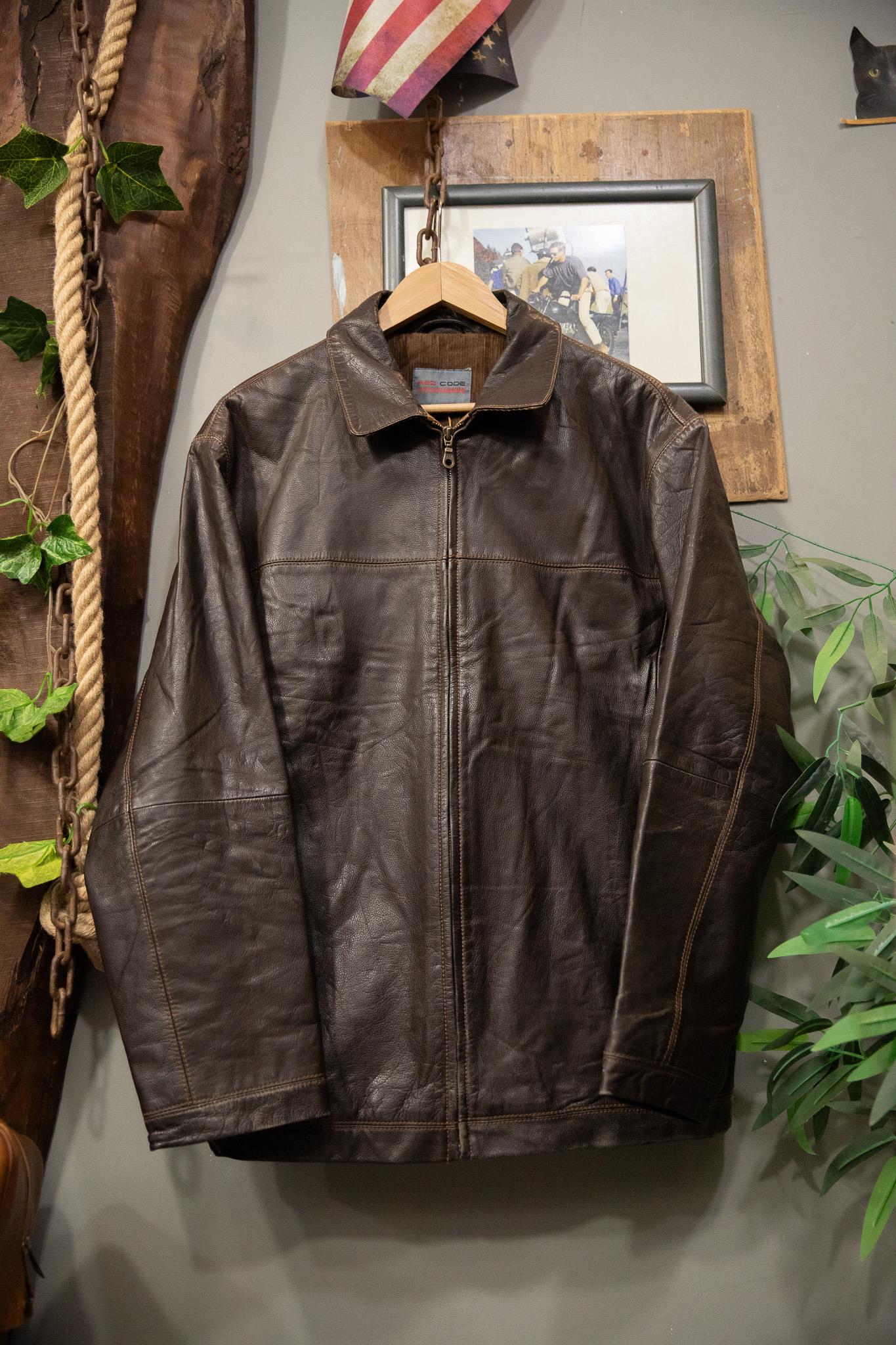 Brown Classic Deri Ceket