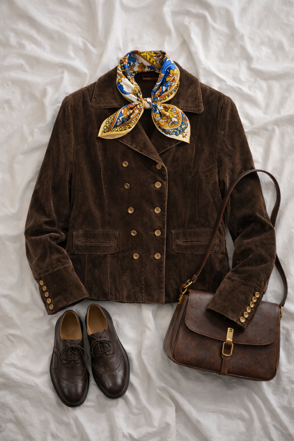 Brown Scarva Kadife Ceket