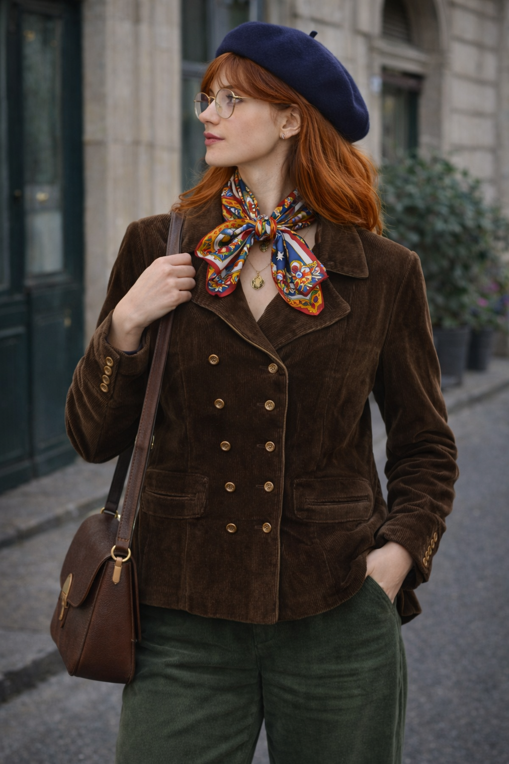 Brown Scarva Kadife Ceket