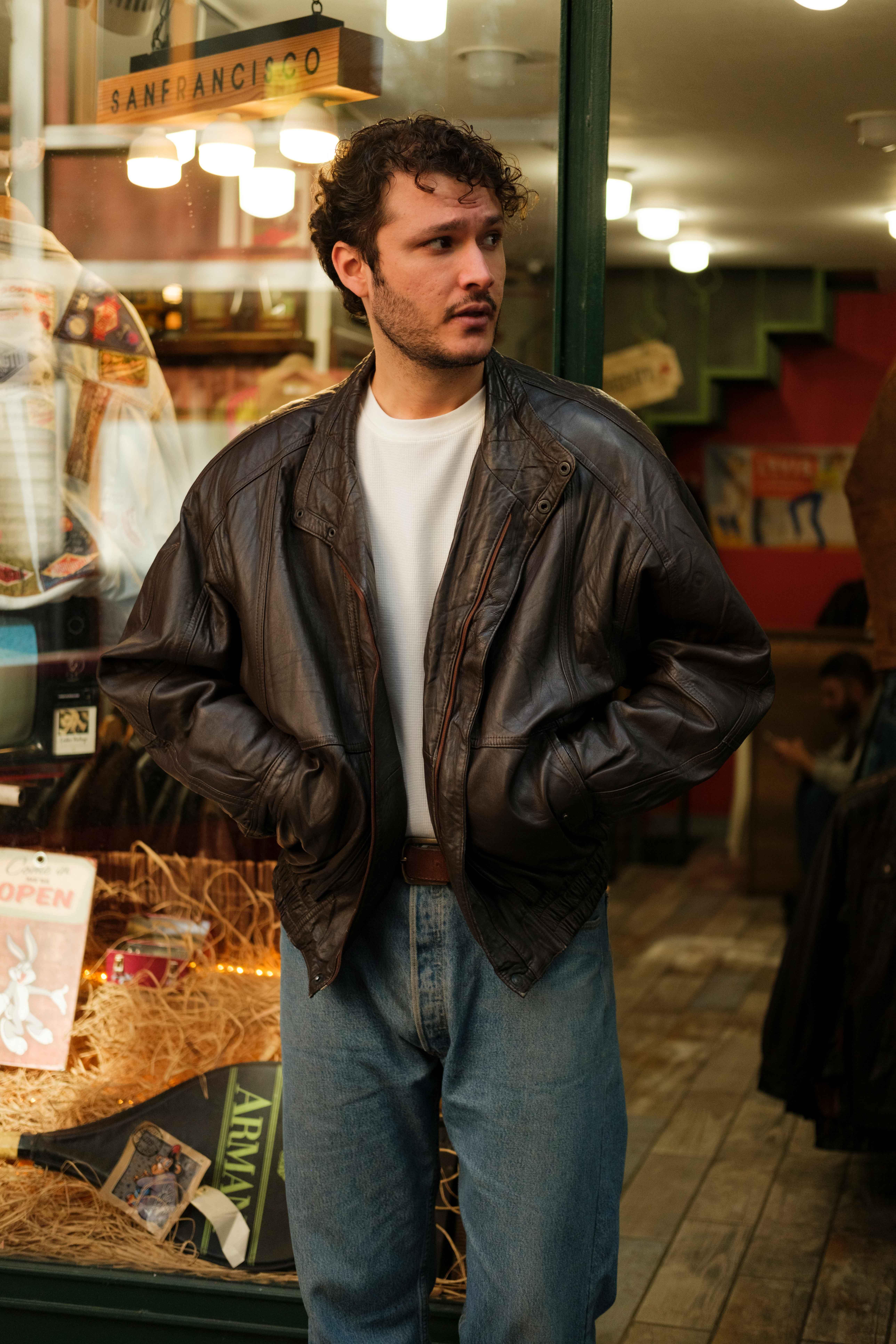 Brown Ton Bomber Unisex Deri Ceket