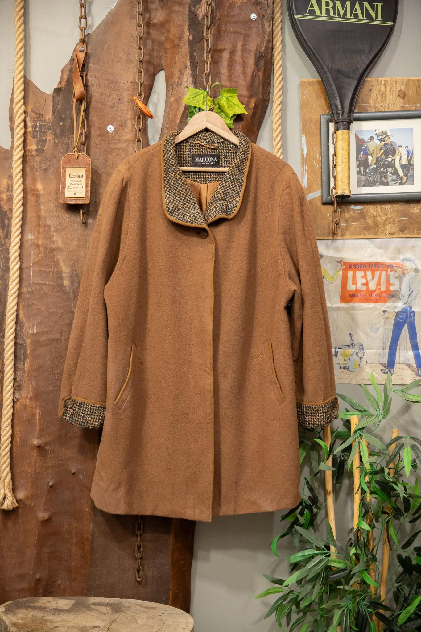 Camel Oversize Kaşe Kaban